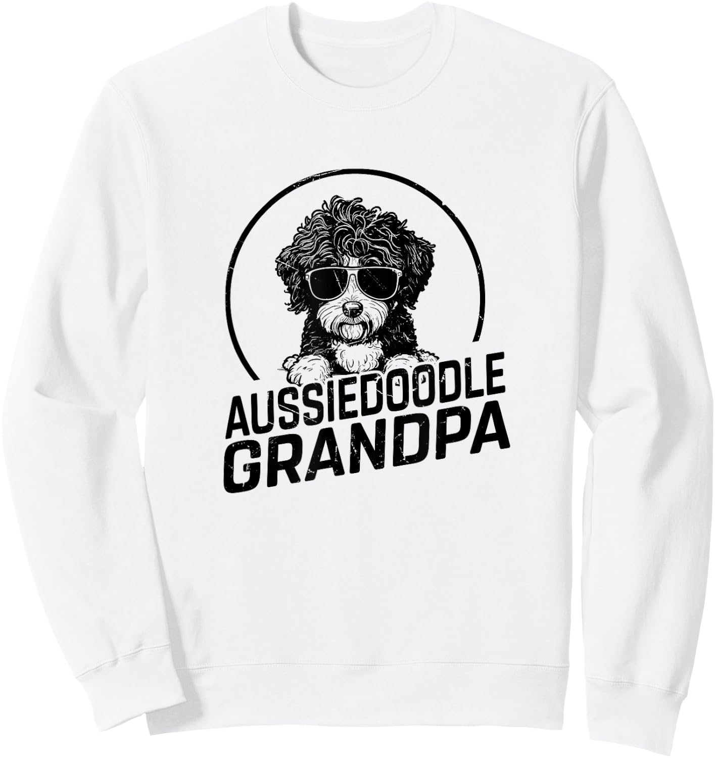 Aussiedoodle Dog Grandpa Grand Paw Dog Lover Gifts Men Dad Sweatshirt - Sweatshirt | White