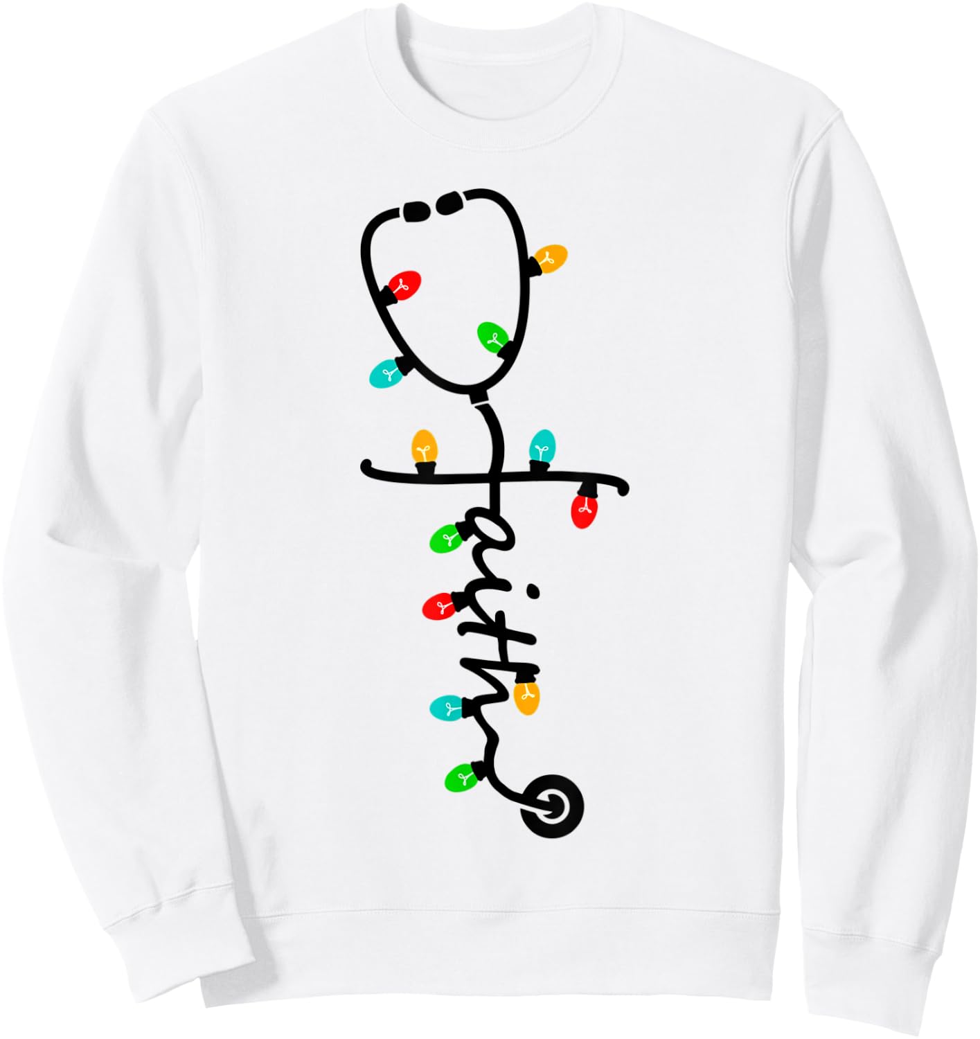 Nurse Gift Nursing Christ Christmas Xmas Lights Sweatshirt - Sweatshirt | White