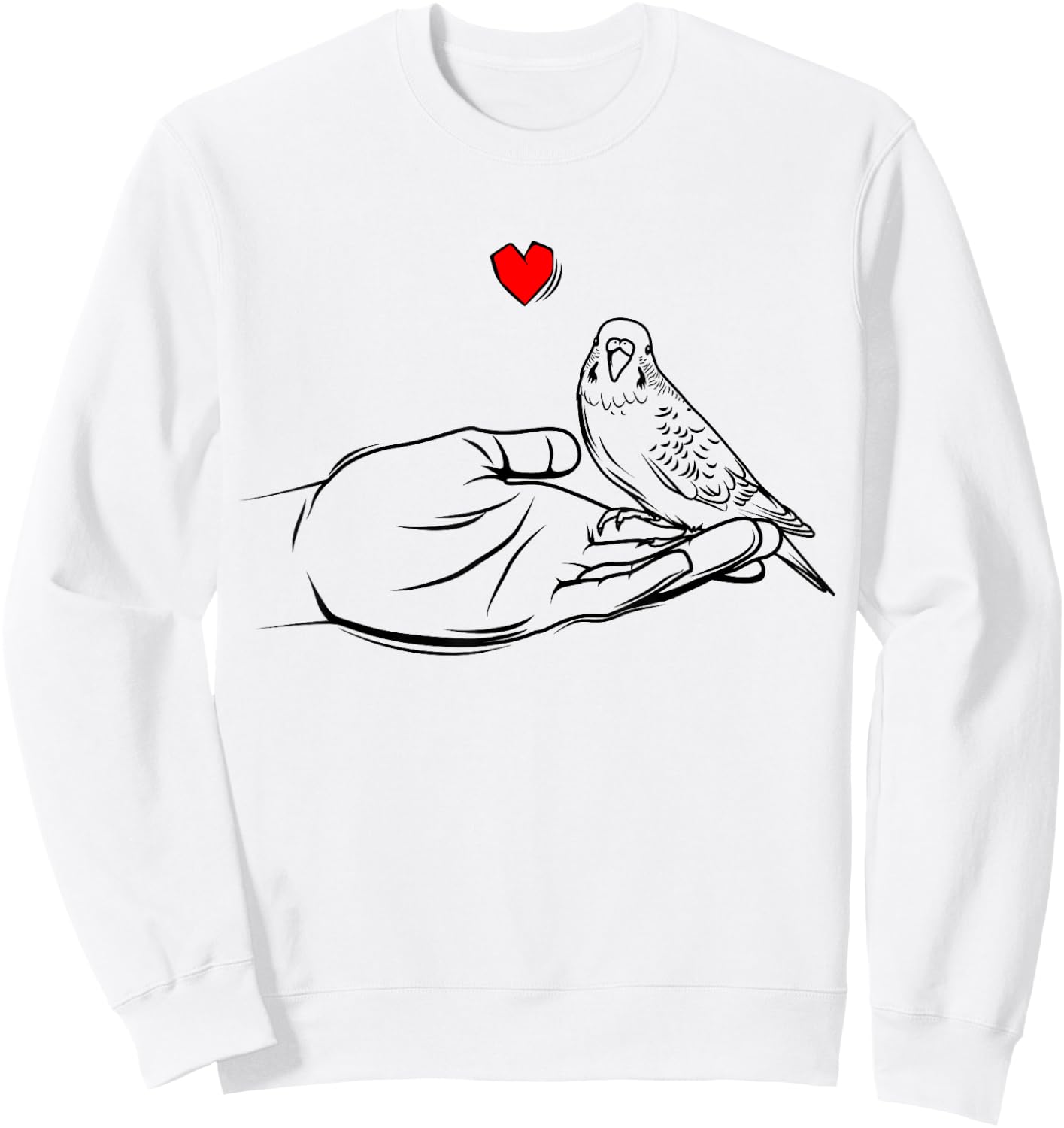 Budgie Love Parakeet Budgerigar Women White Small Sweatshirt - Sweatshirt | White