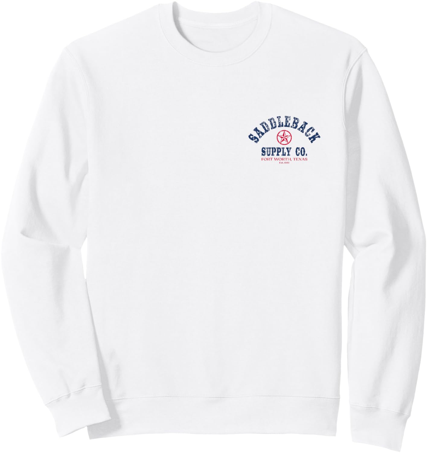 Saddleback Texas Lone Star - Red White and Blue Logo Graphic Sweatshirt - Sweatshirt | White