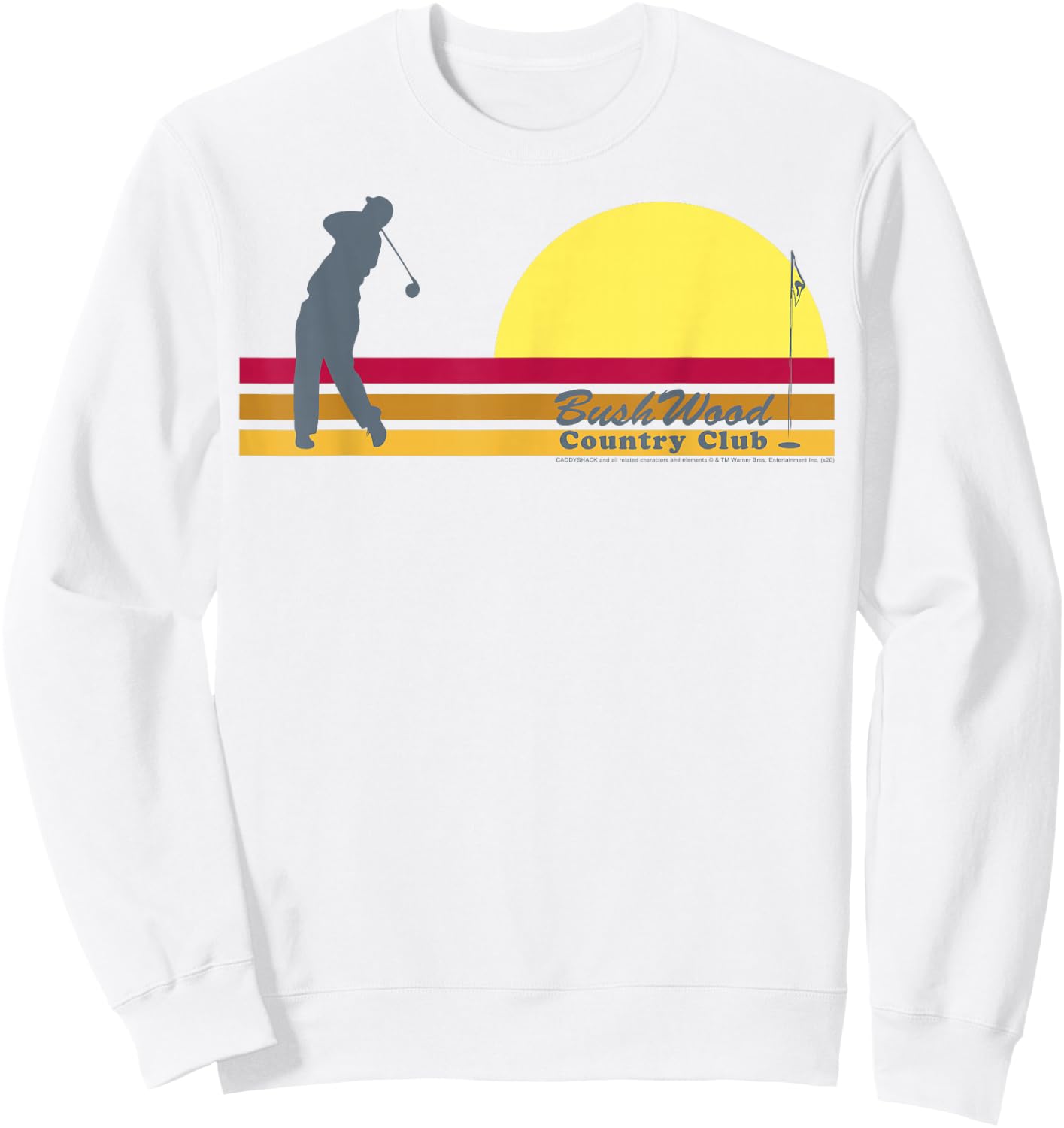 Caddyshack BushWood Country Club Retro Stripe Sweatshirt - Sweatshirt | White