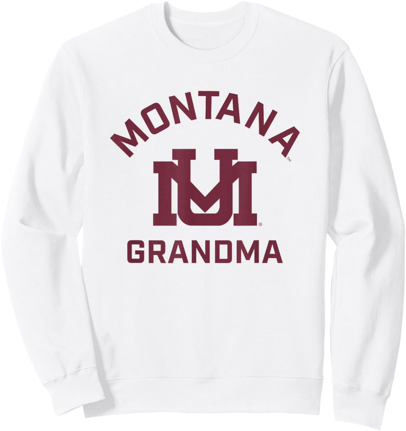 University of Montana Grizzlies Arched Grandma Sweatshirt - Sweatshirt | White