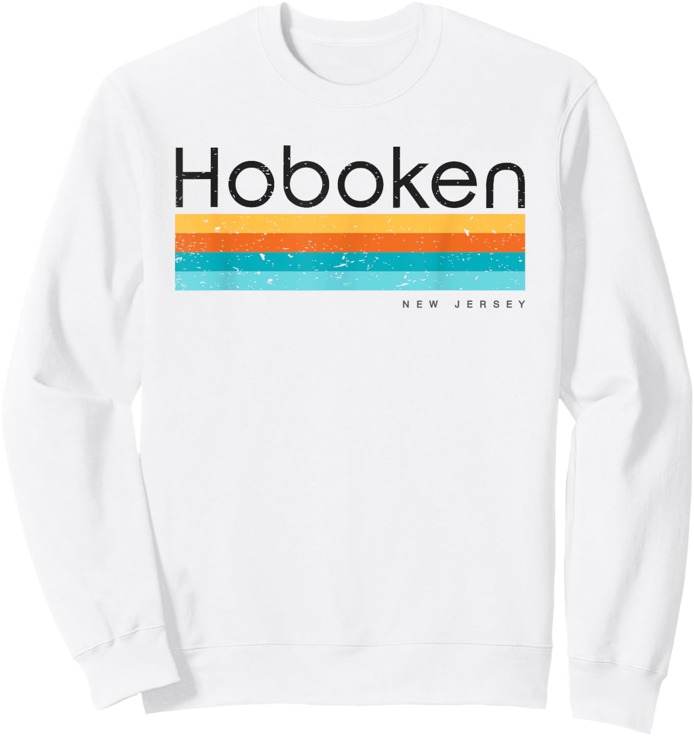 Vintage Hoboken New Jersey NJ Retro Design Sweatshirt - Sweatshirt | White