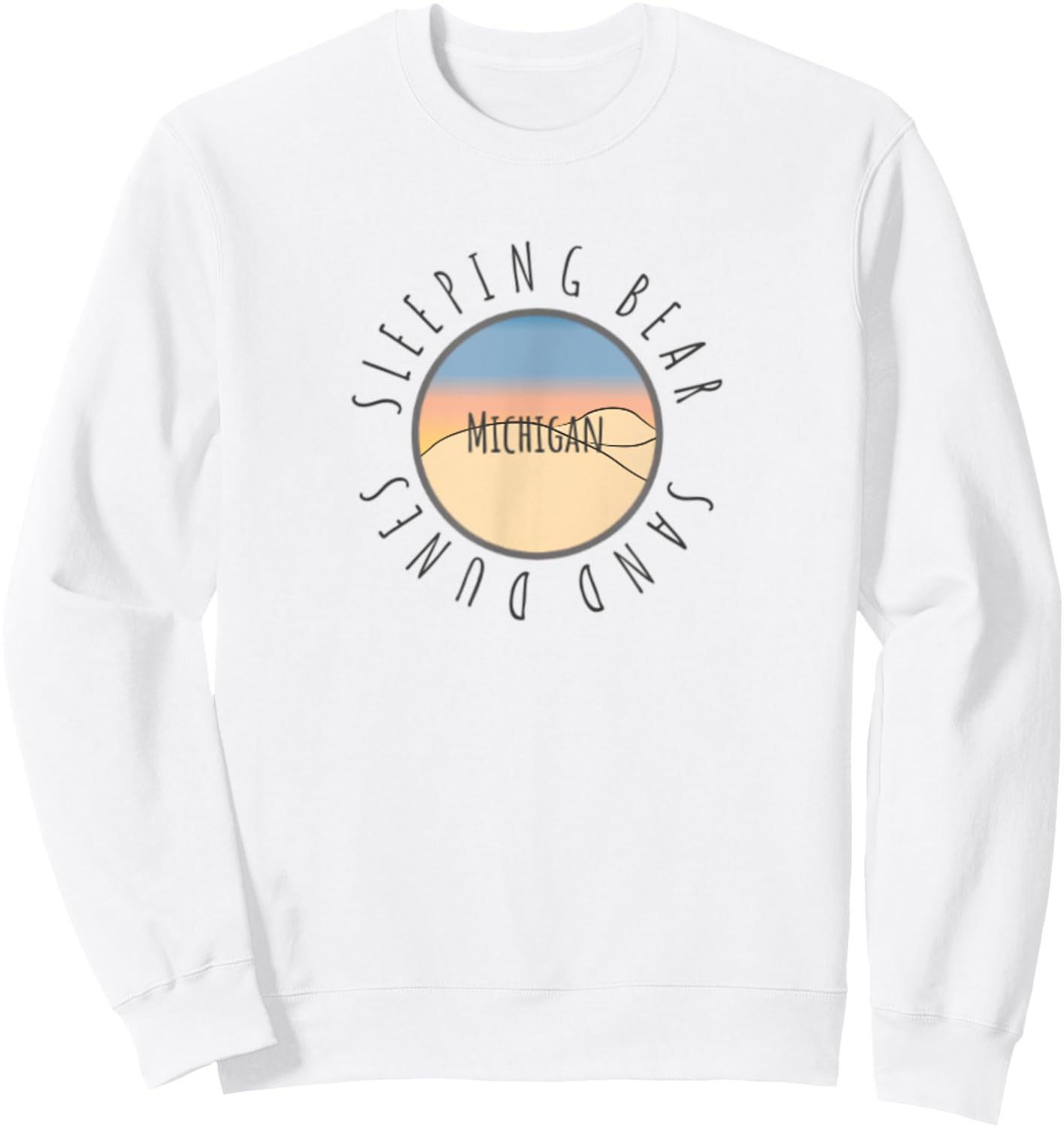 Michigan Michigander Great Lakes Sleeping Bear Sand Dunes Sweatshirt - Sweatshirt | White