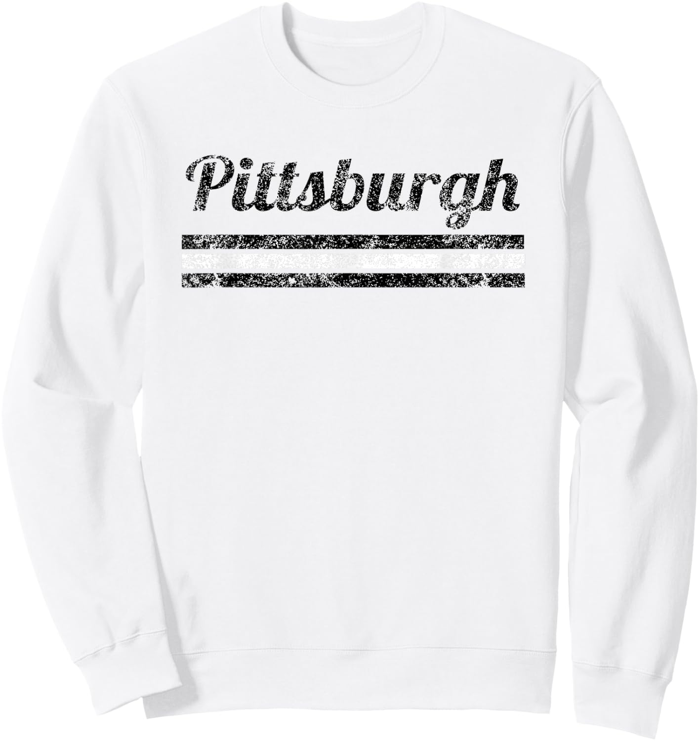 Pittsburgh Pennsylvania Retro Vintage Weathered Throwback Sweatshirt - Sweatshirt | White