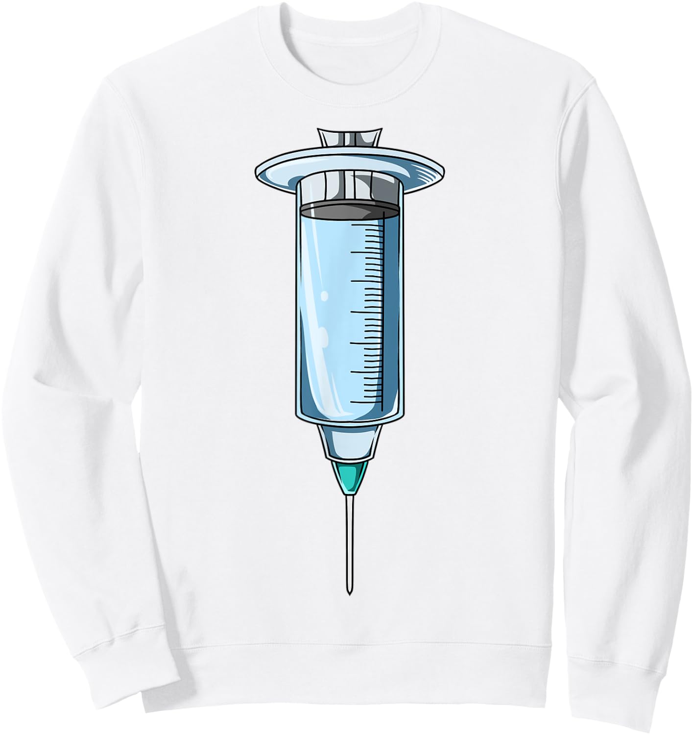 Easy Syringe Costume Syringe Body Headless Syringe Costume Sweatshirt - Sweatshirt | White