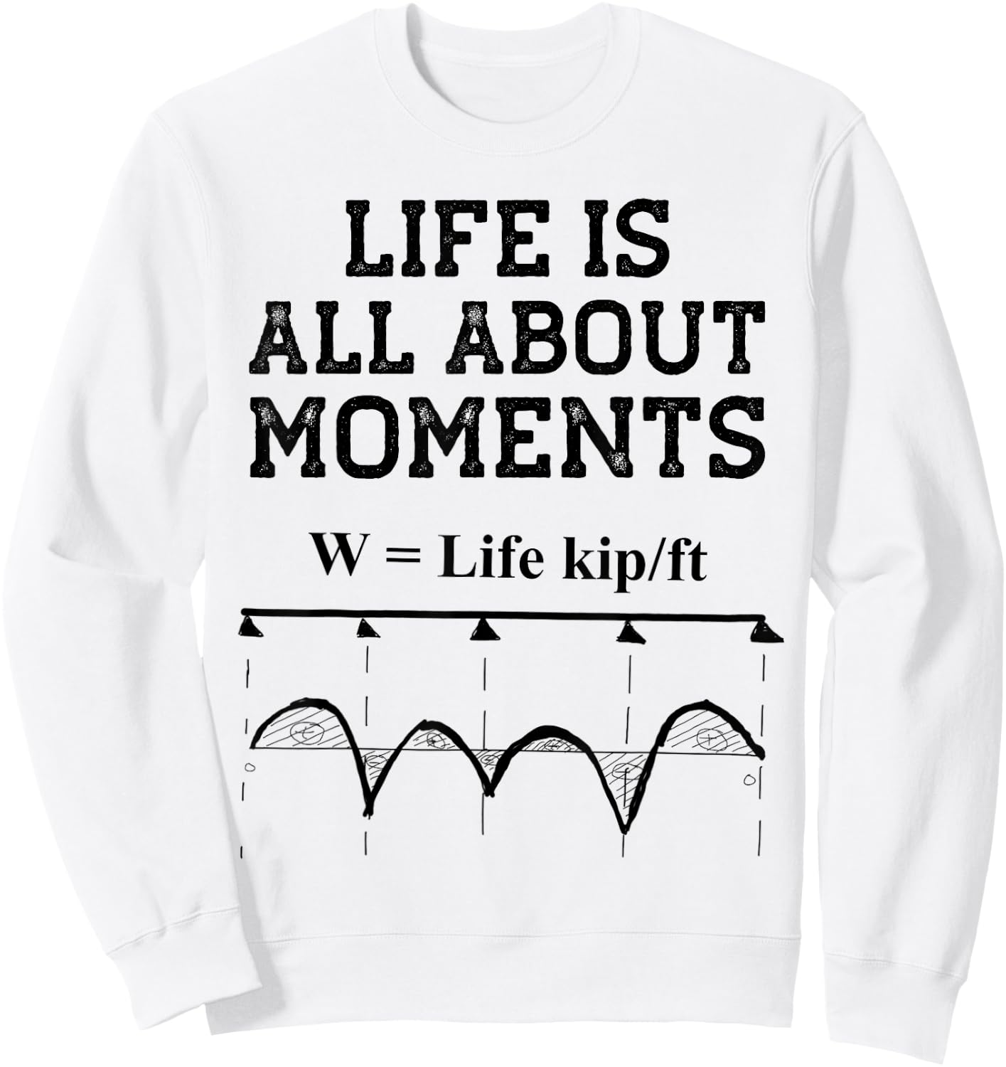 Funny Civil Engineering Cute Gifts Life is All About Moments Sweatshirt - Sweatshirt | White