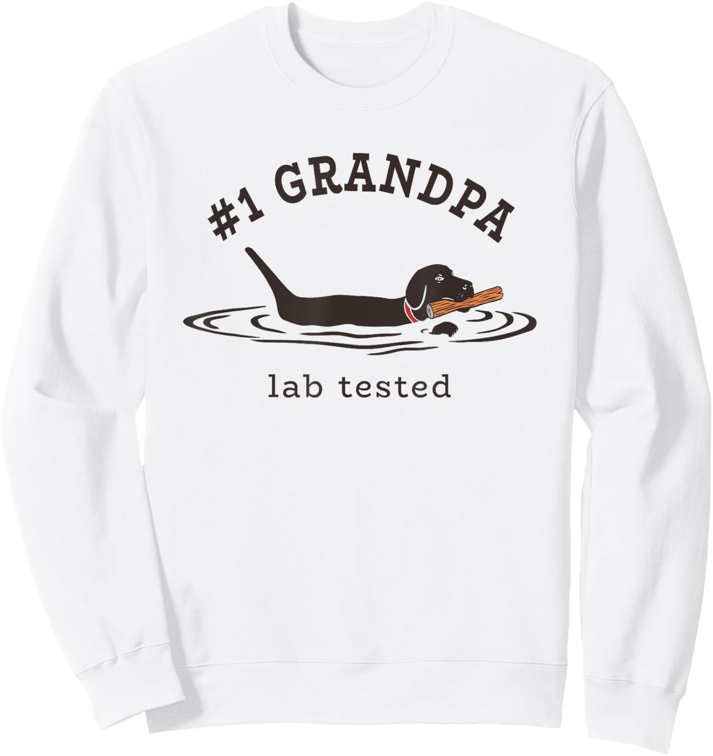 #1 Grandpa Lab Tested Pun - Labrador Retriever Dog Owner Men Sweatshirt - Sweatshirt | White