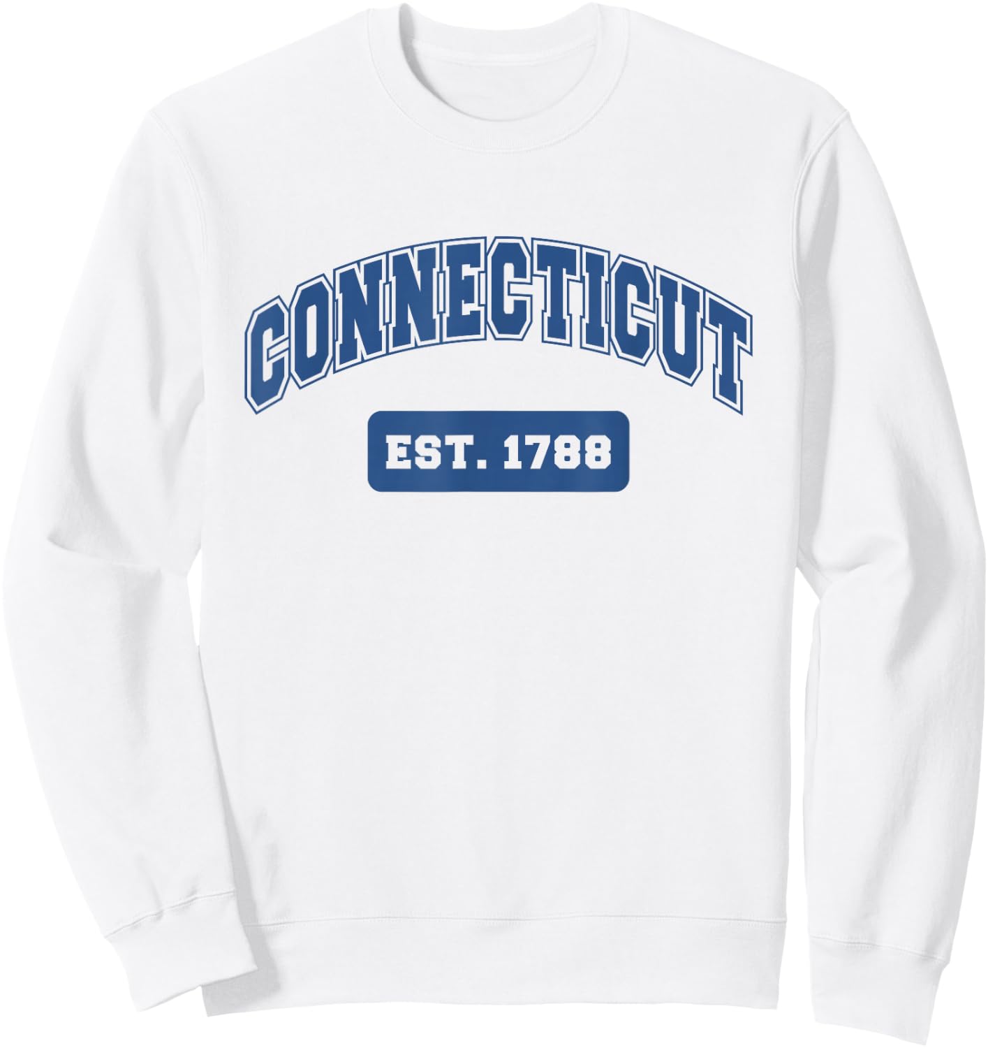 Connecticut 1788 Varsity Retro Style Sweatshirt - Sweatshirt | White