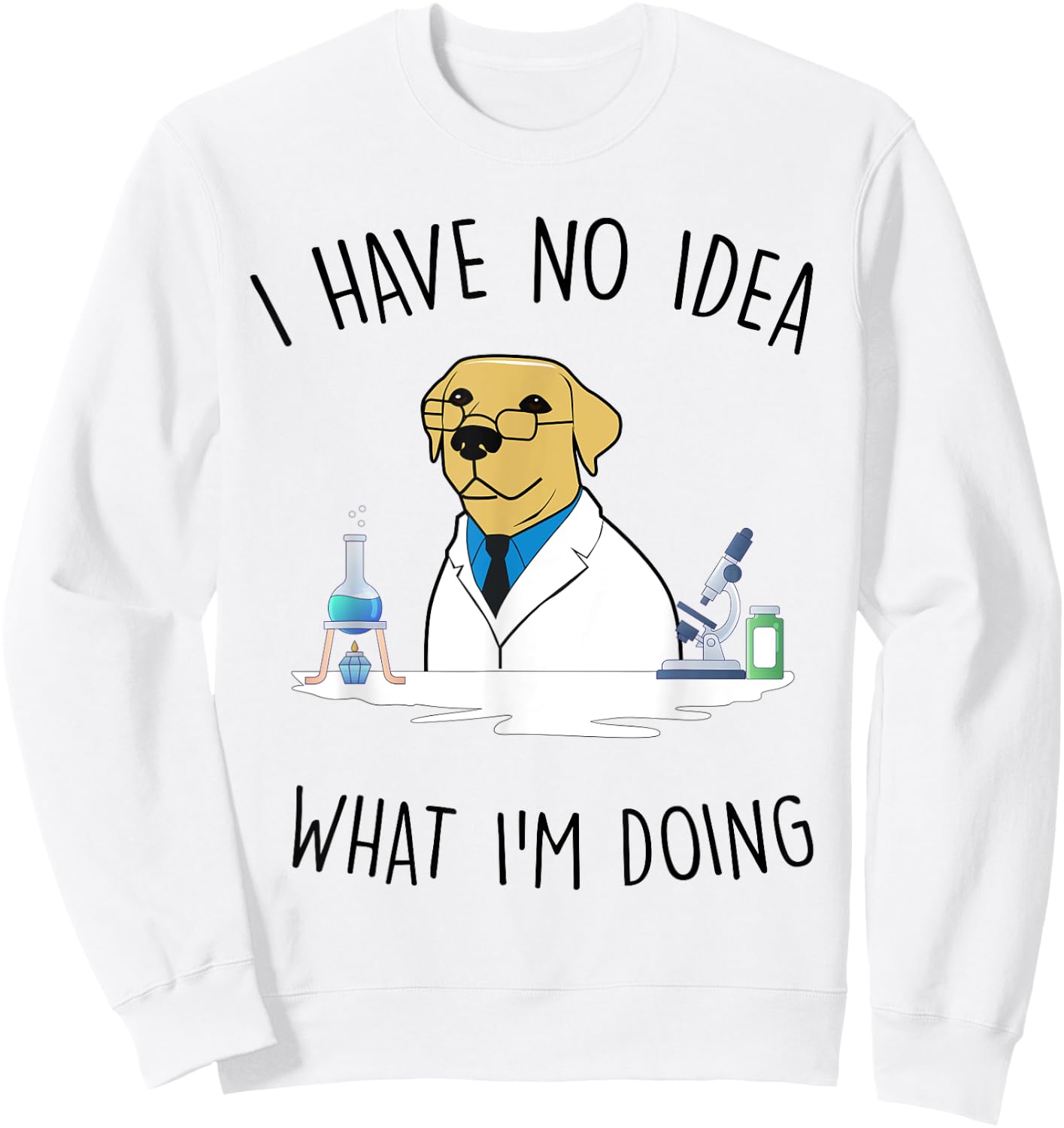 Laboratory Retriever Golden Chemistry Laboratory Sweatshirt - Sweatshirt | White