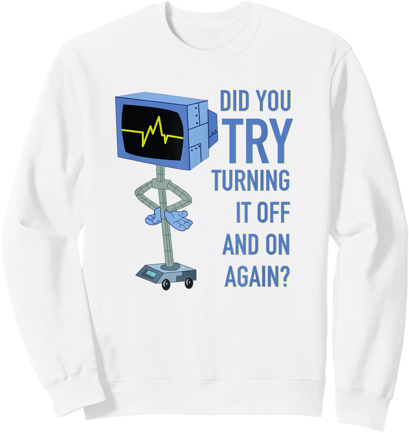 Mademark x SpongeBob SquarePants - Karen Plankton - Did you try turning it off and on again? Sweatshirt - Sweatshirt | White