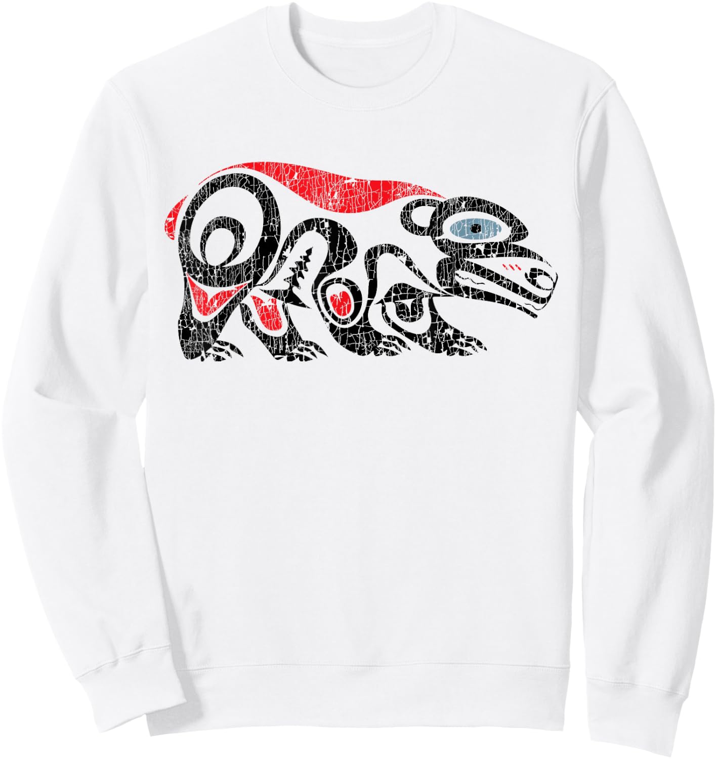 Alaska Native American Art Tlingit Tribal Bear vintage Sweatshirt - Sweatshirt | White