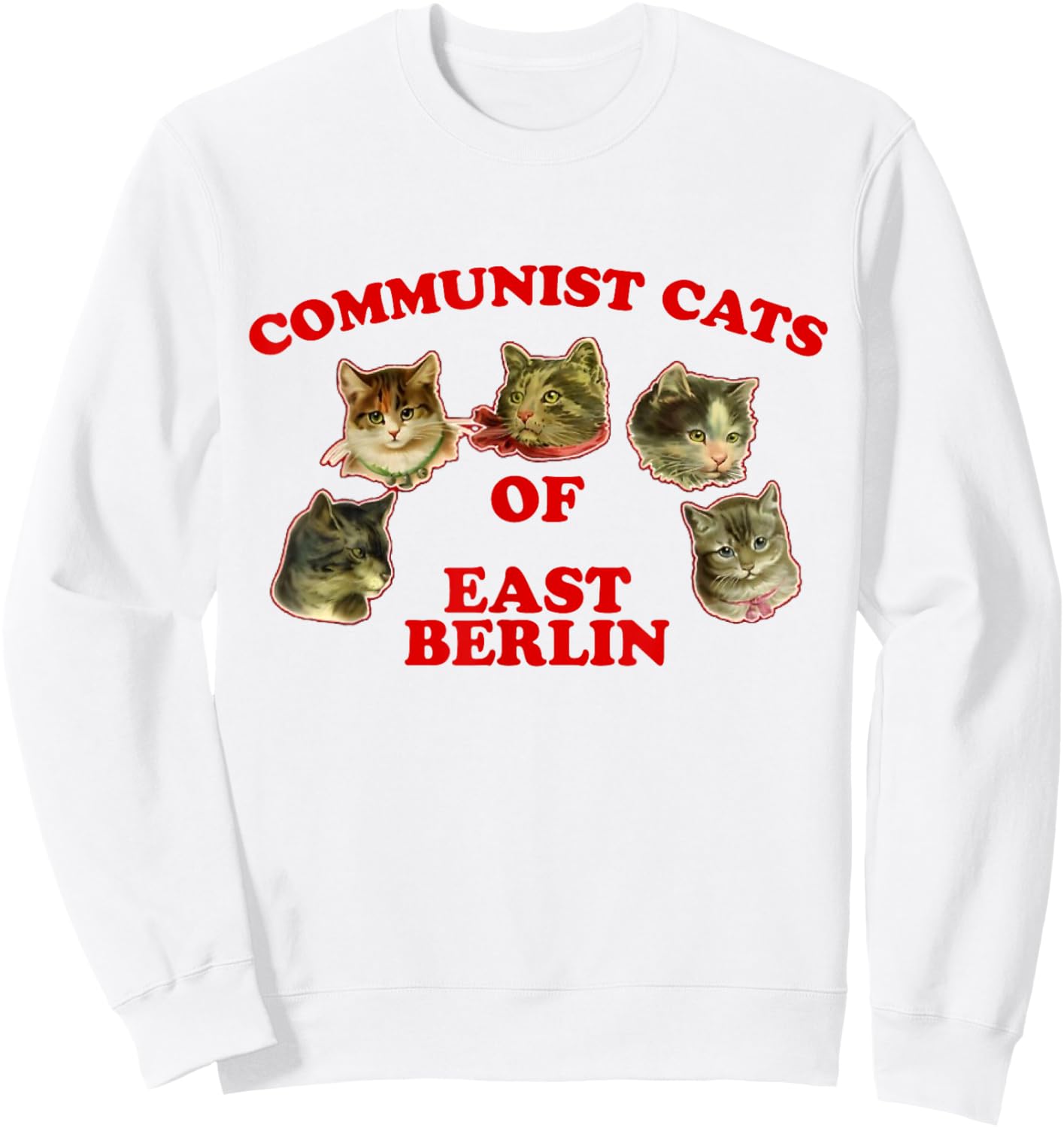Communist Cats Of East Berlin funny saying Sweatshirt - Sweatshirt | White
