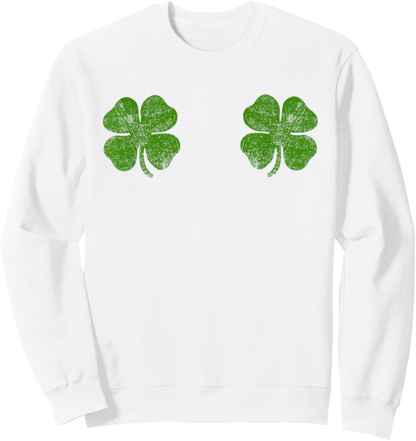Shamrock Boob, St Patricks Day Women Shirt Shamrock Boob Sweatshirt - Sweatshirt | White