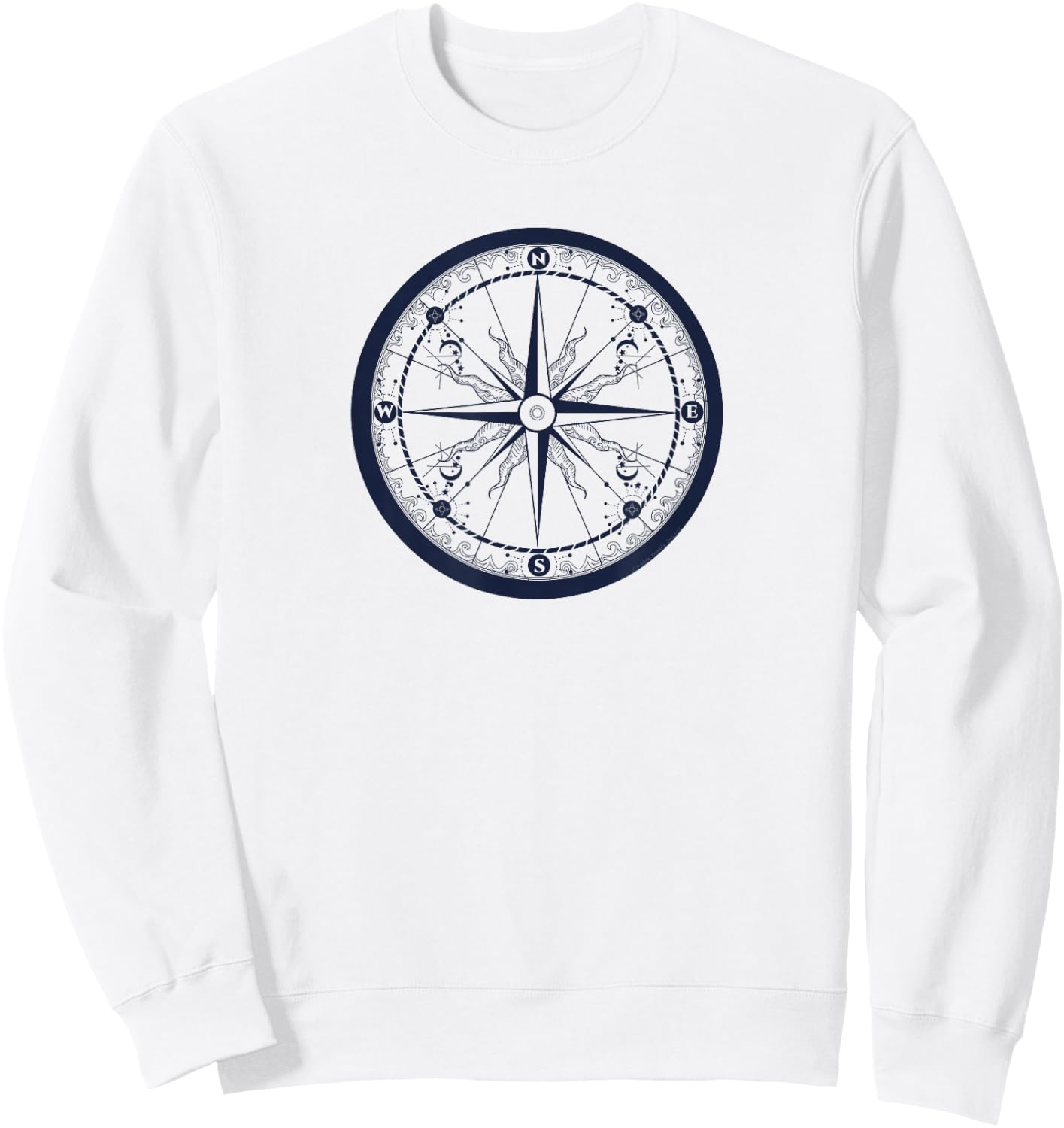 Beautiful Compass Sailing Hiking Travel Adventure Sweatshirt - Sweatshirt | White