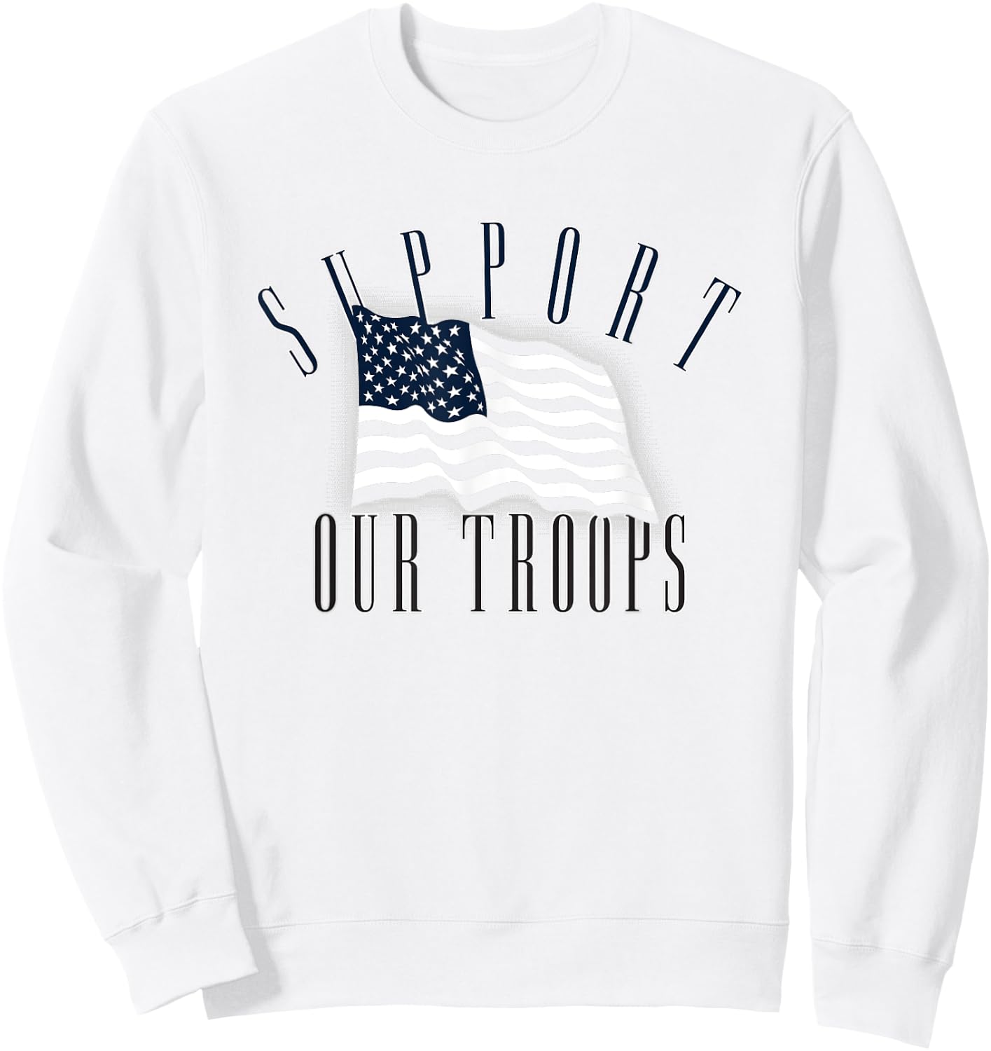 Support Our Troops Army United States Military Flag Red Sweatshirt - Sweatshirt | White