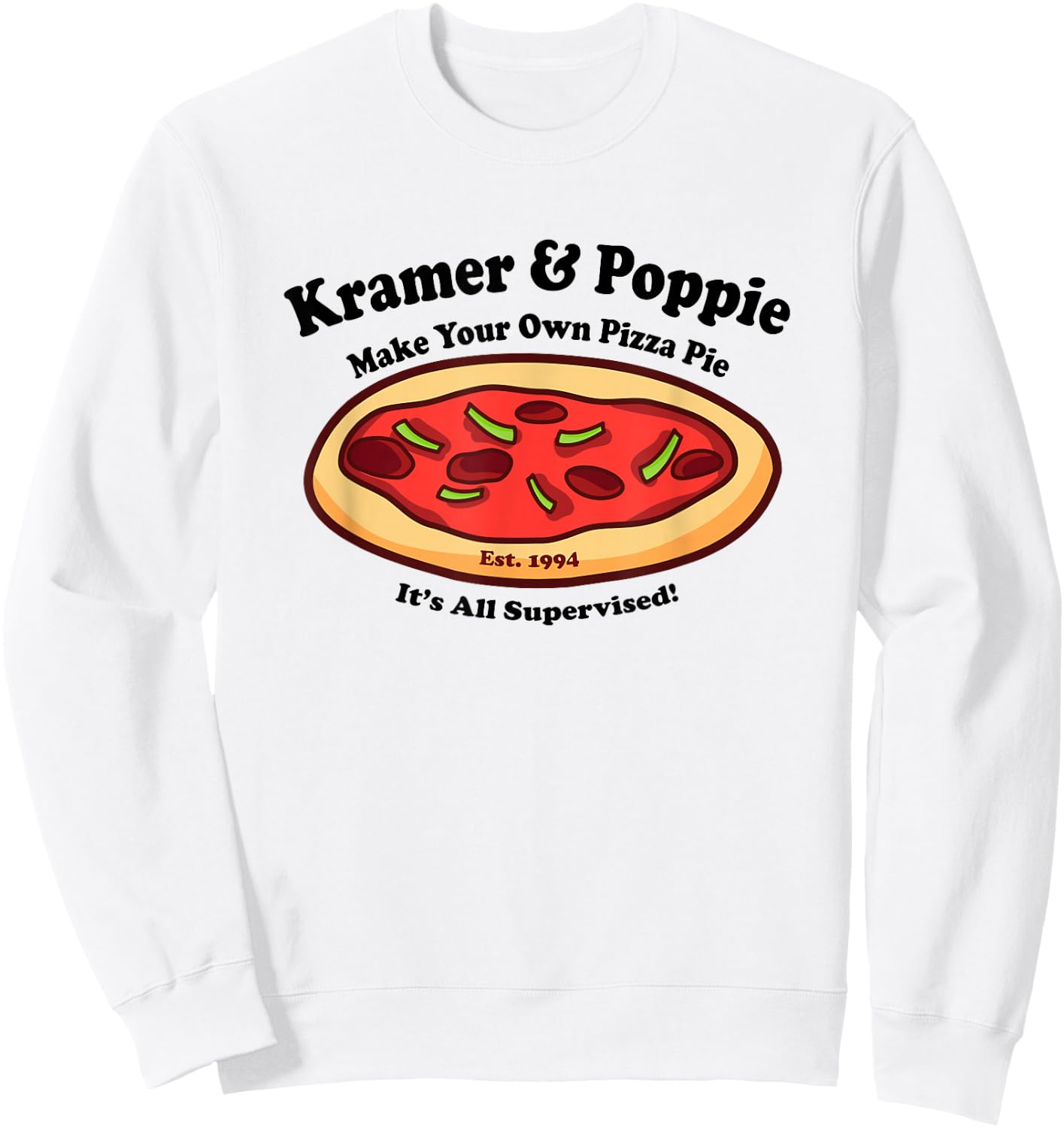 Kramer & Poppie Make Your Own Pizza Pie Sweatshirt - Sweatshirt | White