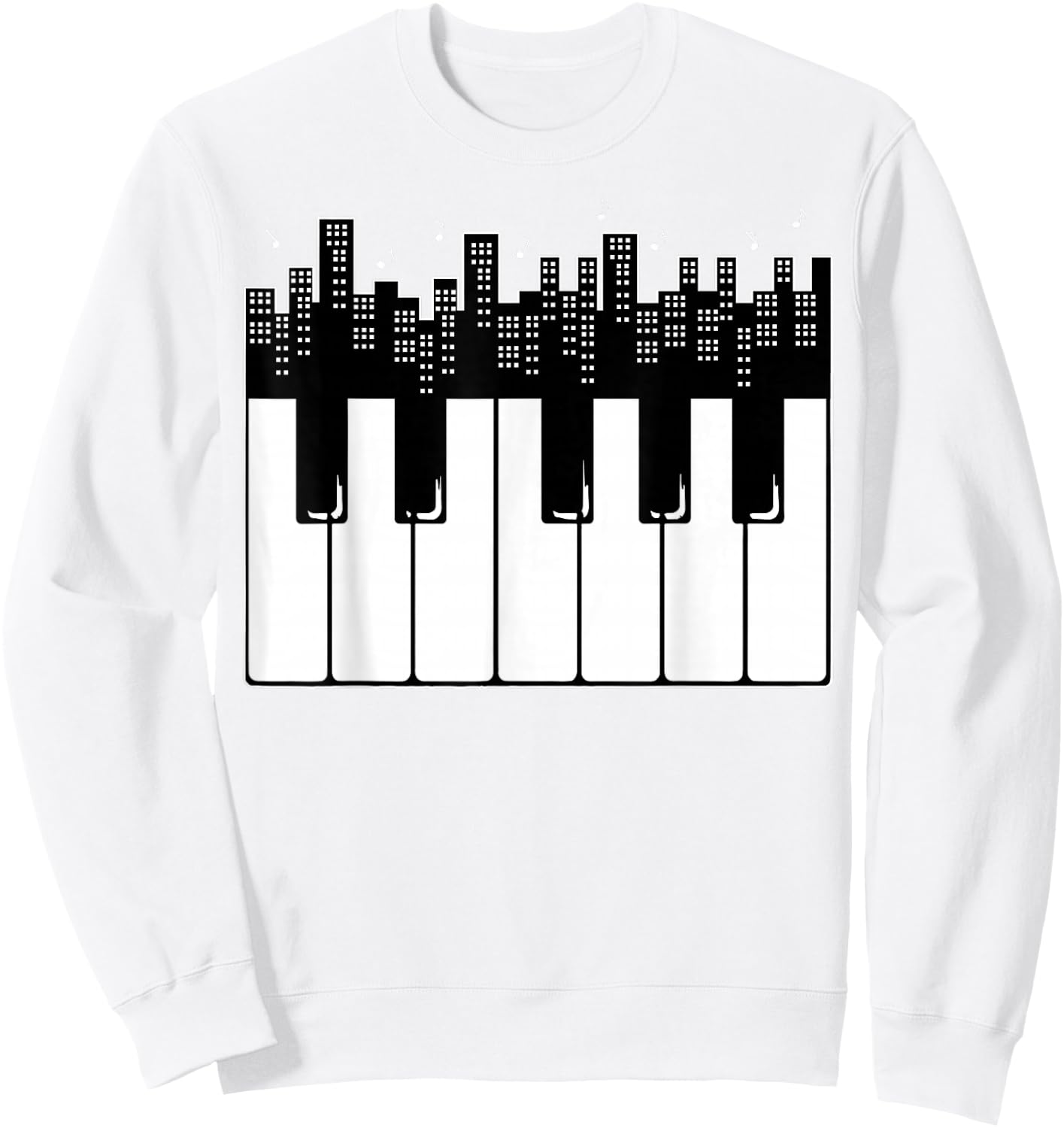 Piano Keyboard Skyline Pianist Music Friend Sweatshirt - Sweatshirt | White