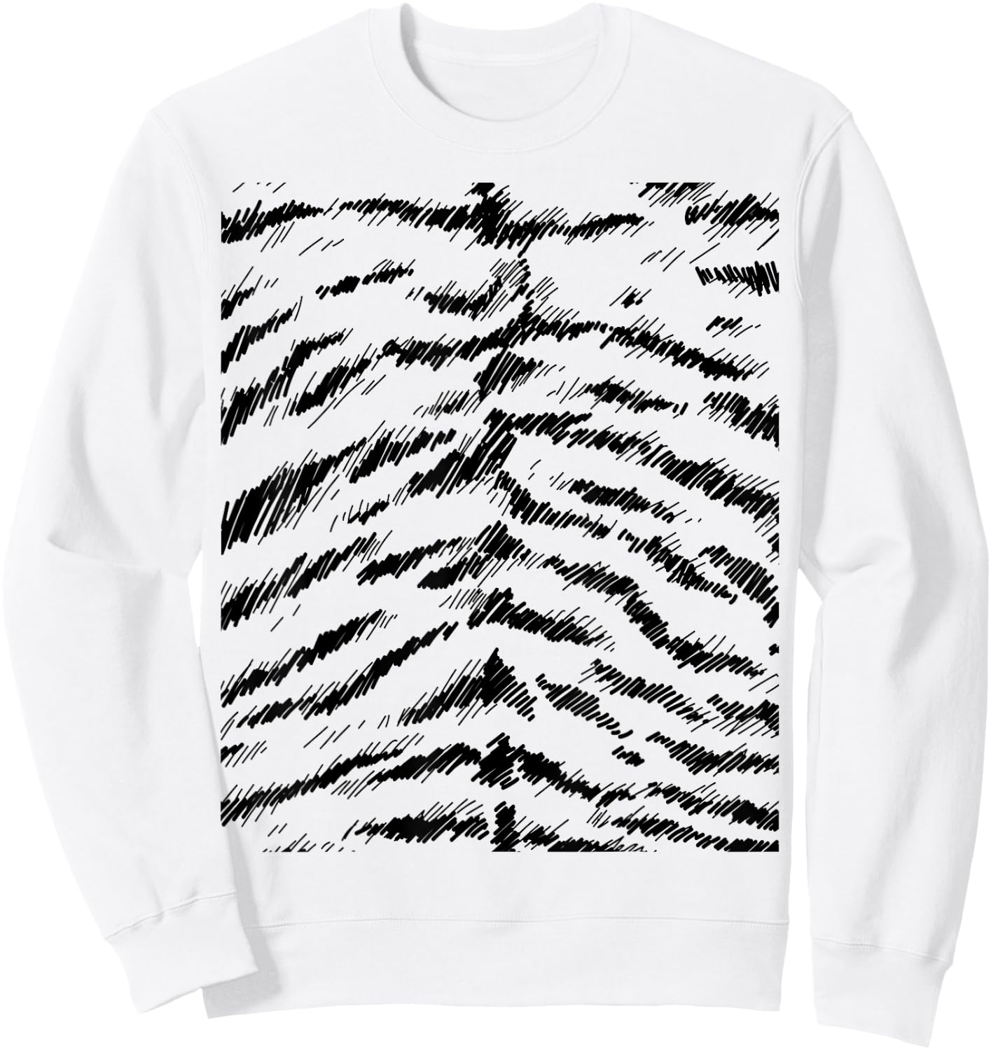 Tiger Print Stripes Animal Cute Easy Halloween Costume Sweatshirt - Sweatshirt | White