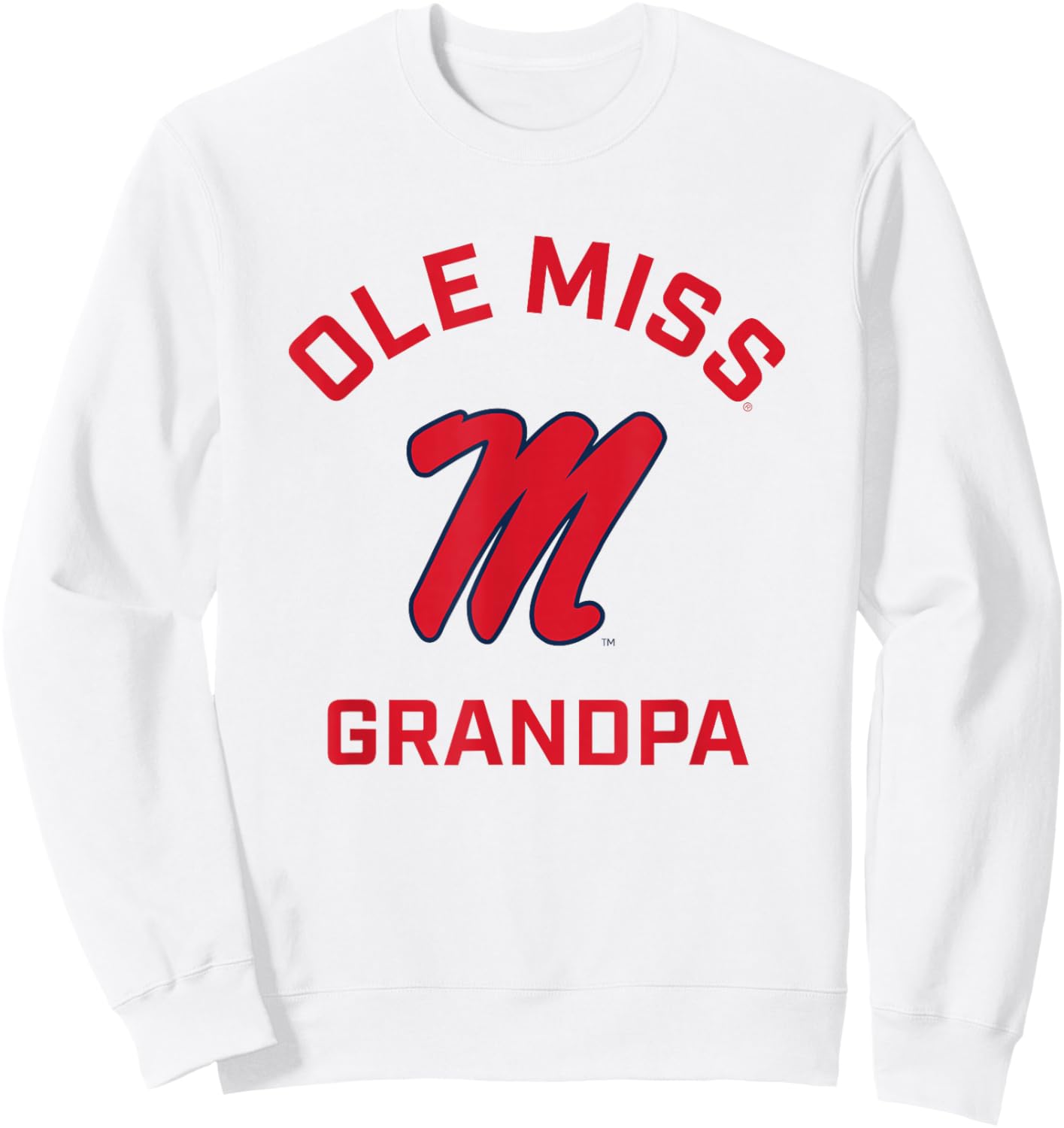 Ole Miss Rebels Arched Grandpa Sweatshirt - Sweatshirt | White