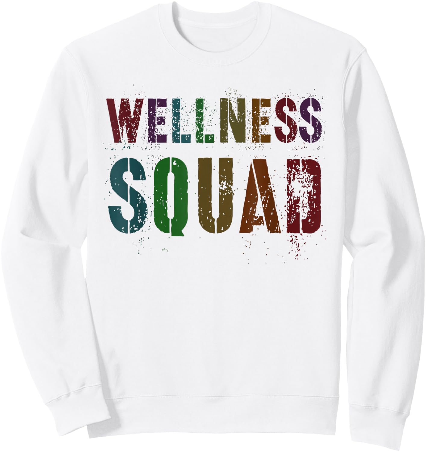 Vintage WELLNESS SQUAD Health Yoga Rocks Nurse Trainer Gym Sweatshirt - Sweatshirt | White