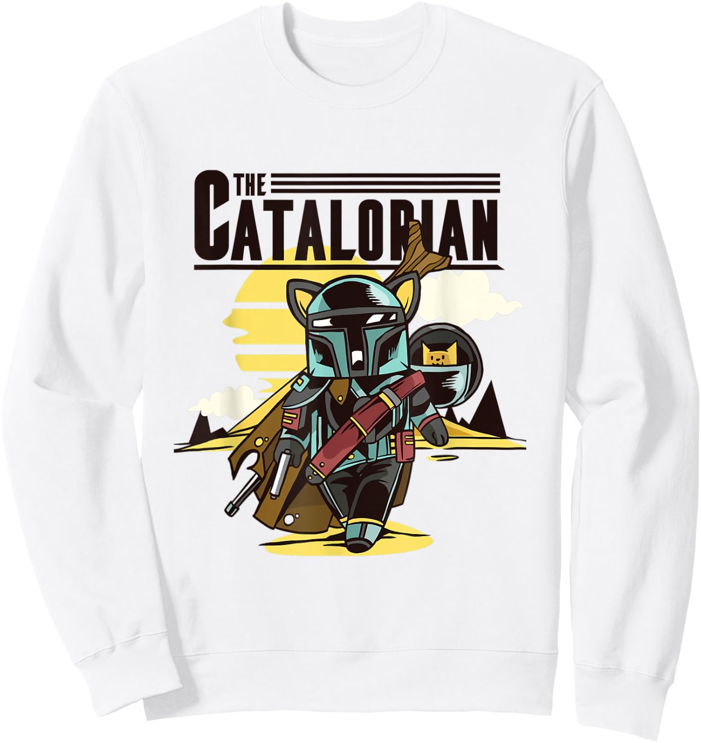 The Catalorian - Funny Sci-Fi/Cat Lovers gift Sweatshirt - Sweatshirt | White