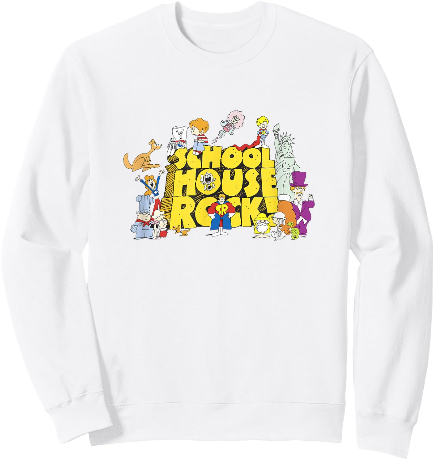 Schoolhouse Rock! Season Favorites Yellow Logo Stack Sweatshirt - Sweatshirt | White