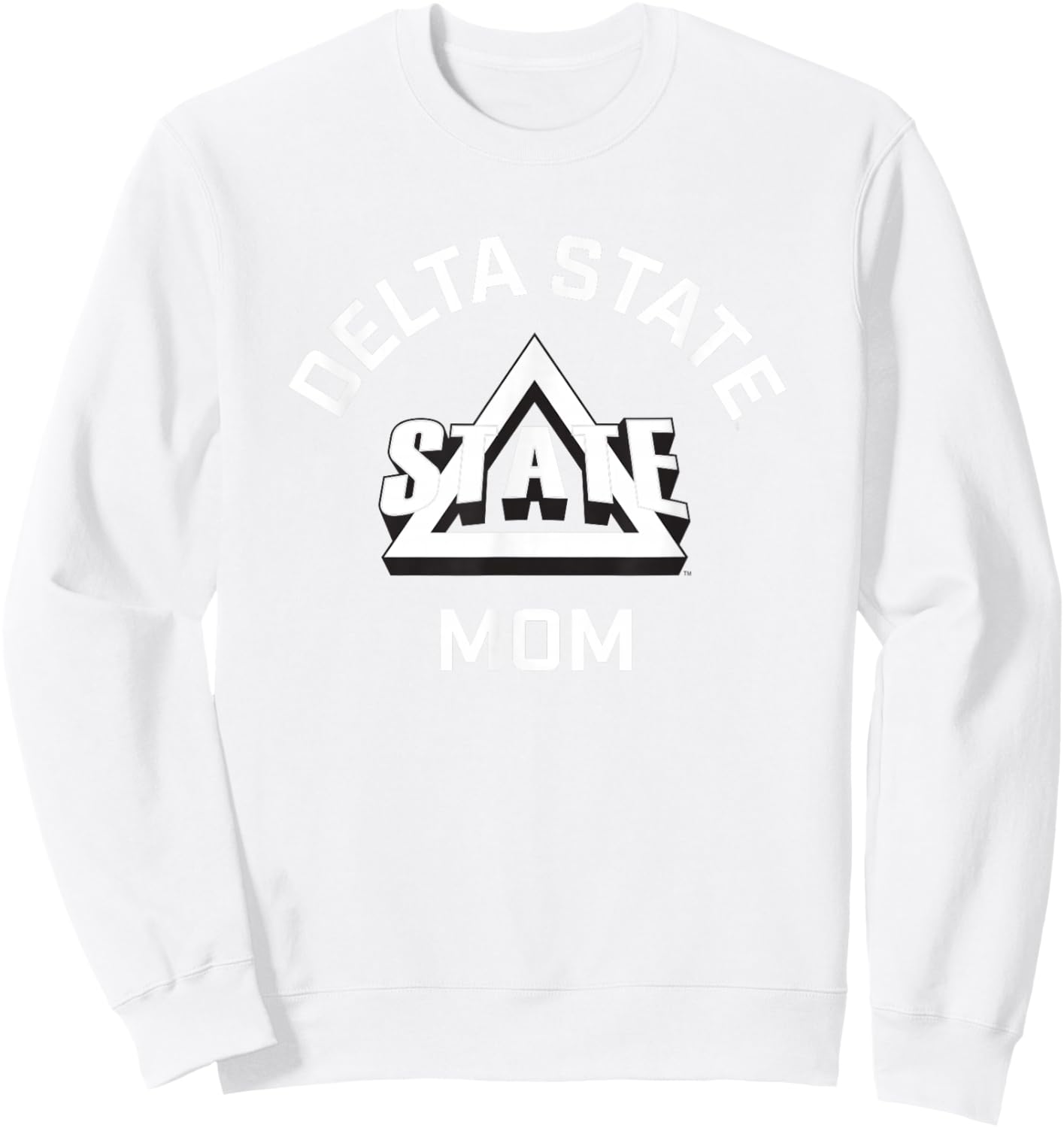 Delta State University Statesmen Arched Mom Sweatshirt - Sweatshirt | White