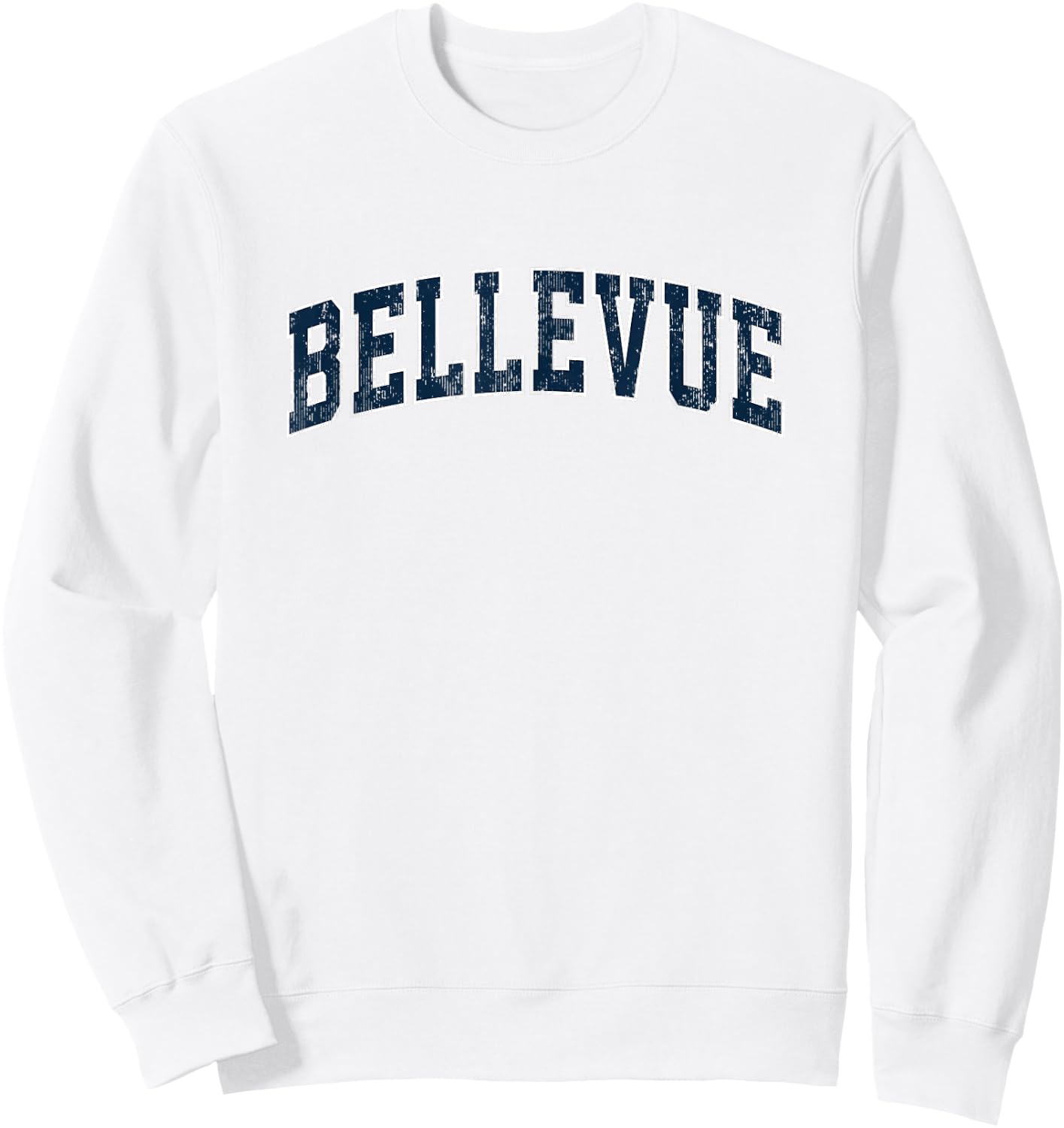 Bellevue Wisconsin WI Vintage Sports Design Navy Design Sweatshirt - Sweatshirt | White