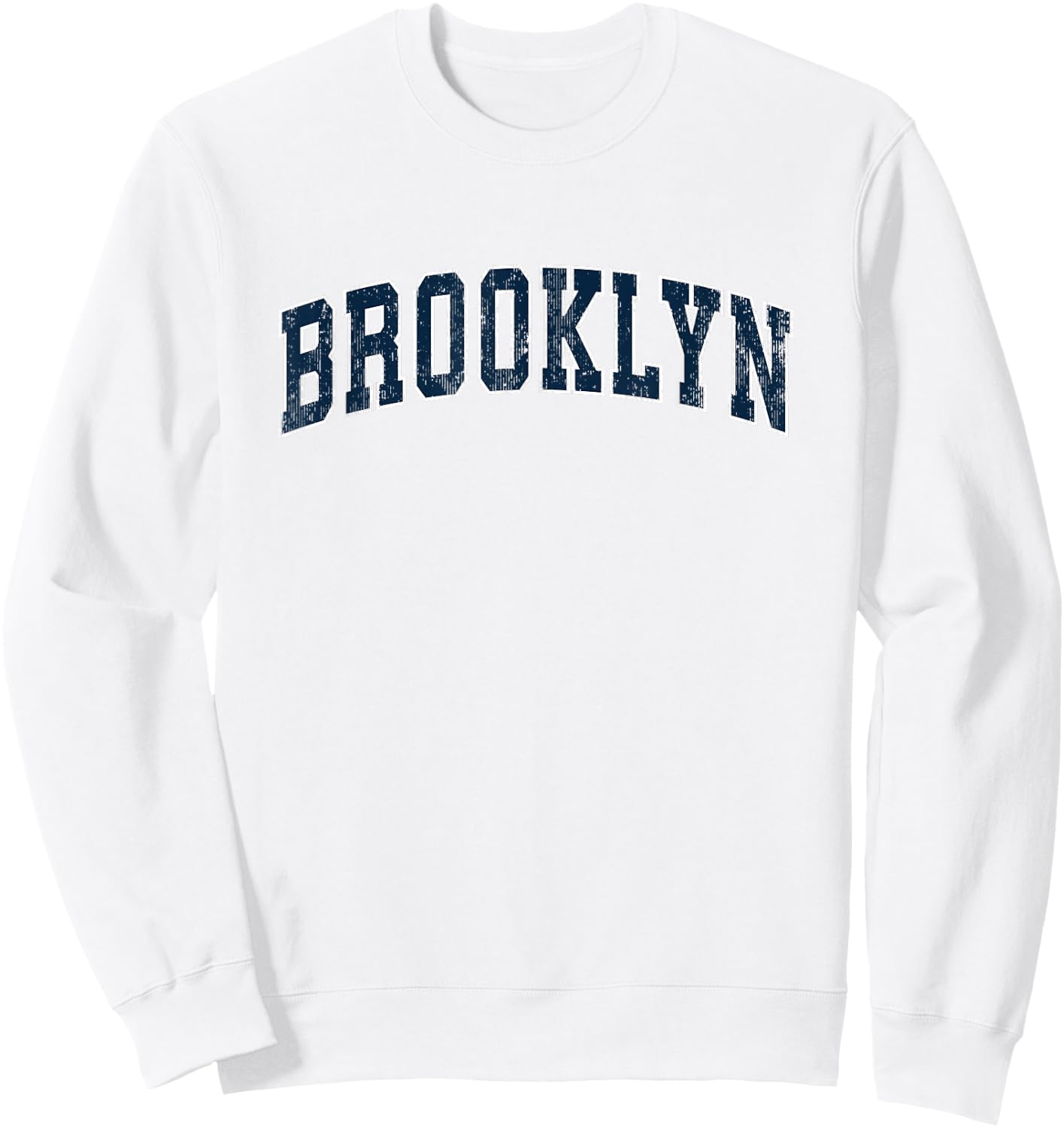 Brooklyn New York NY Vintage Sports Design Navy Design Sweatshirt - Sweatshirt | White