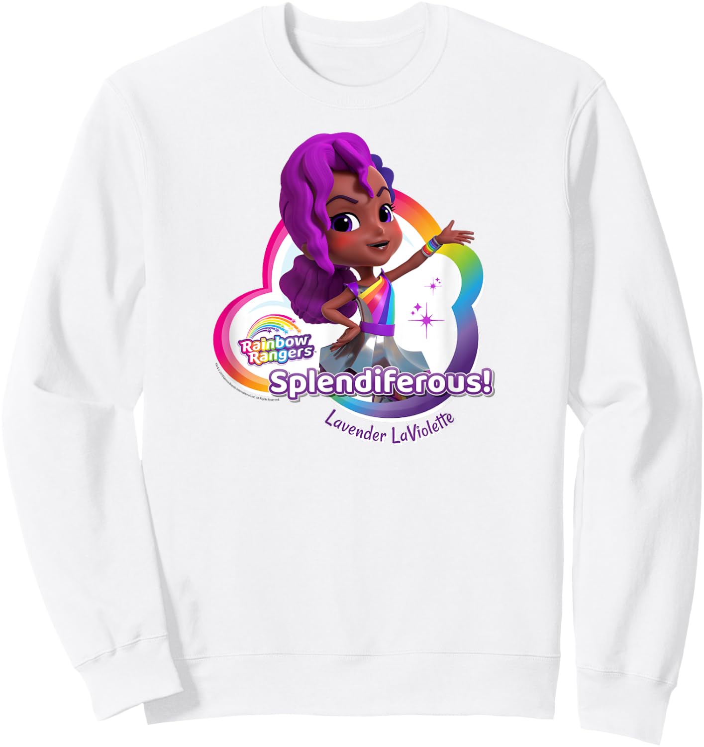 Rainbow Rangers Lavender LaViolette "Splendiferous!" Sweatshirt - Sweatshirt | White