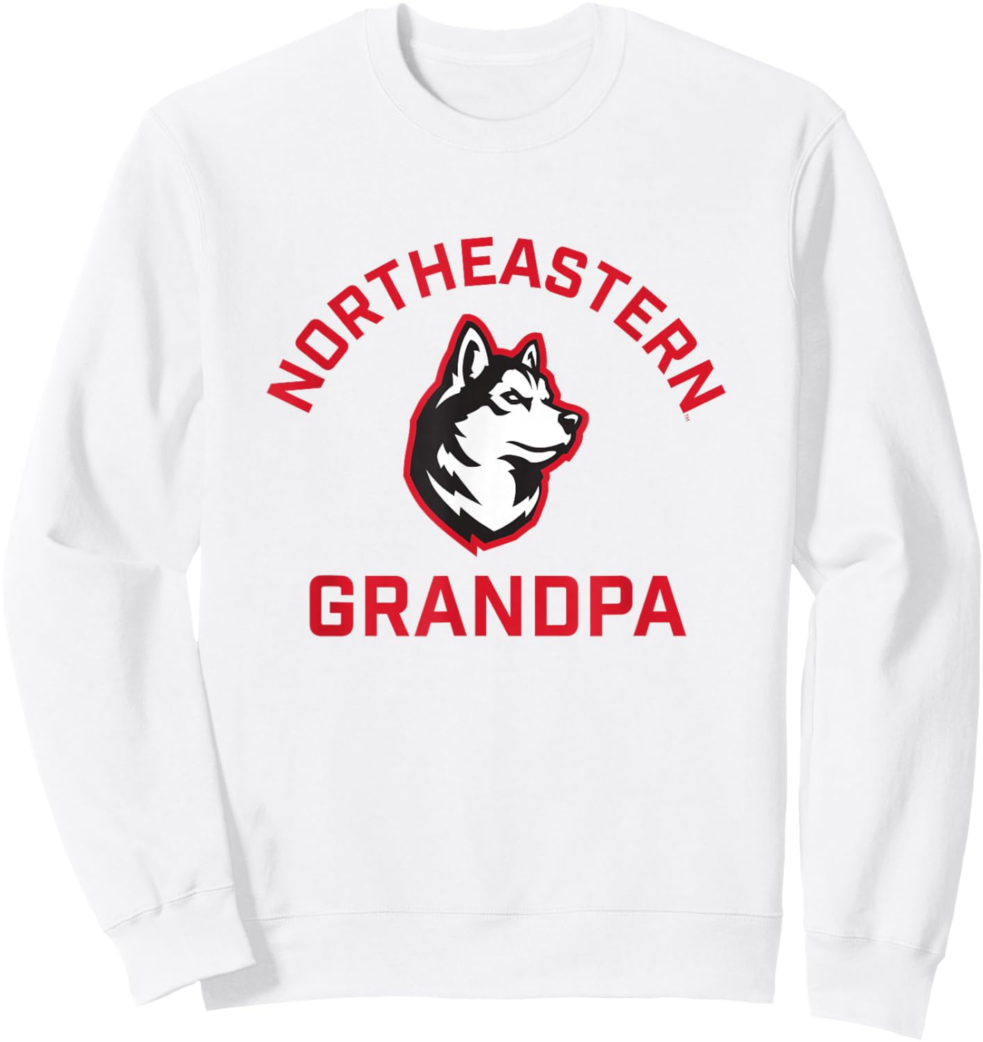 Northeastern University NEU Huskies Arched Grandpa Sweatshirt - Sweatshirt | White