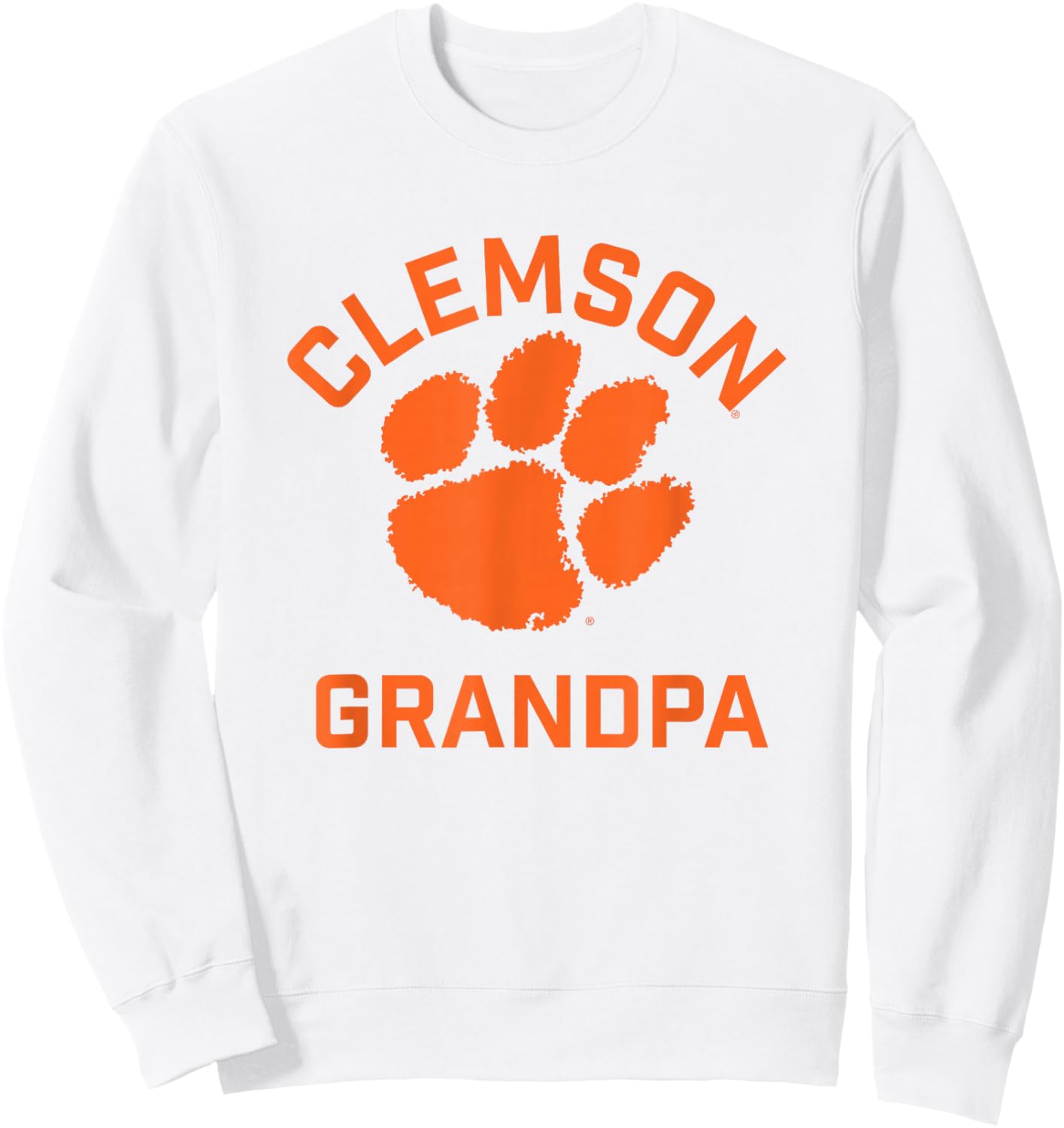 Clemson University Tigers Arched Grandpa Sweatshirt - Sweatshirt | White