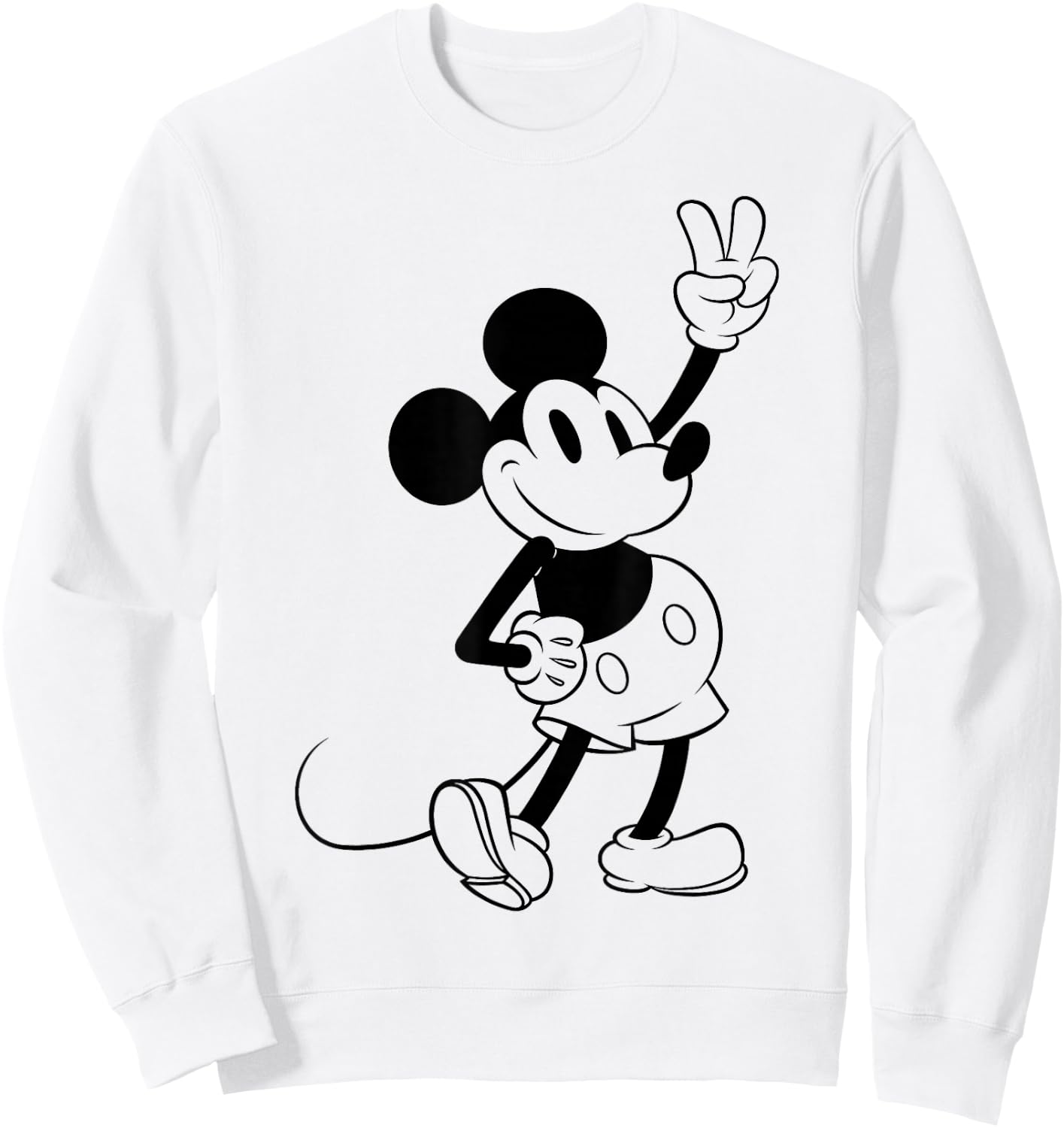Disney Mickey And Friends Mickey Peace Outline Sweatshirt - Sweatshirt | White