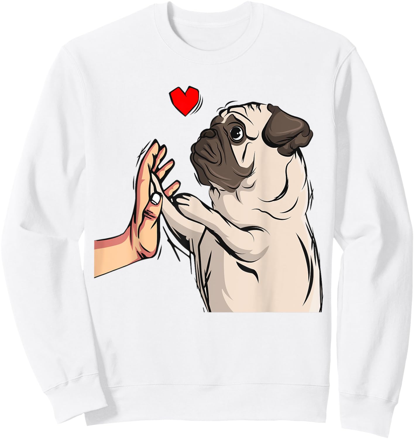 Pug Love Funny Dog Lover Owner Girls Gift Sweatshirt - Sweatshirt | White