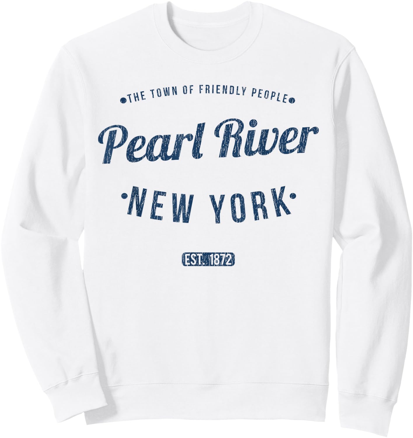 Pearl River New York Vintage Travel Souvenir Pearl River Sweatshirt - Sweatshirt | White