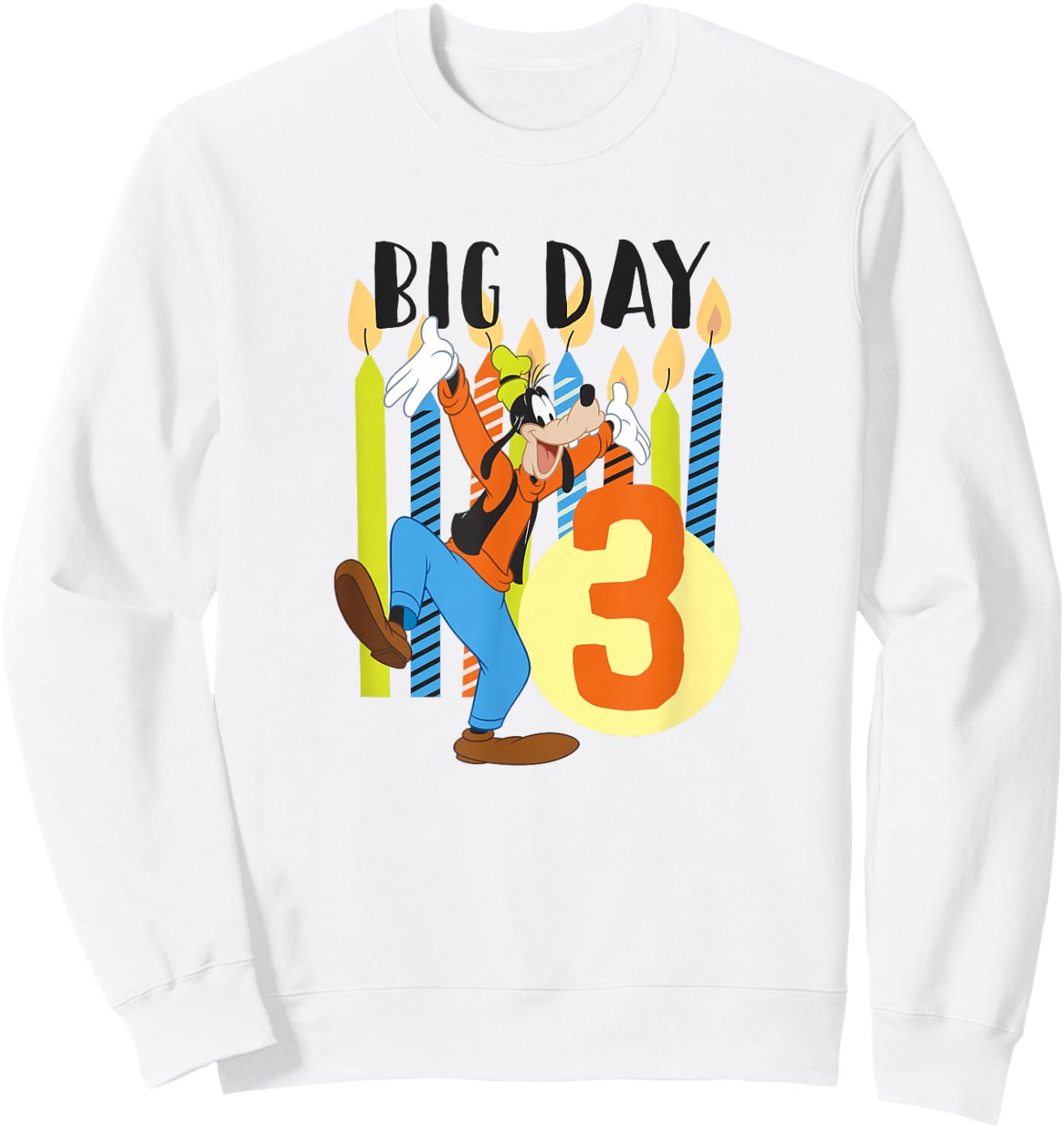 Disney Goofy Birthday Big Day 3 Years Old Sweatshirt - Sweatshirt | White