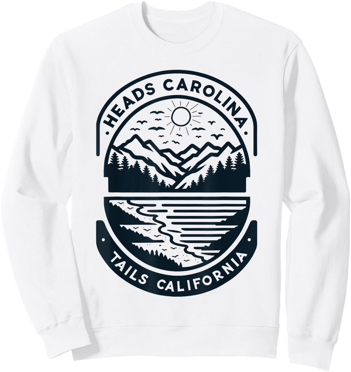 Heads Carolina Tail California Retro Vintage Sweatshirt - Sweatshirt | White