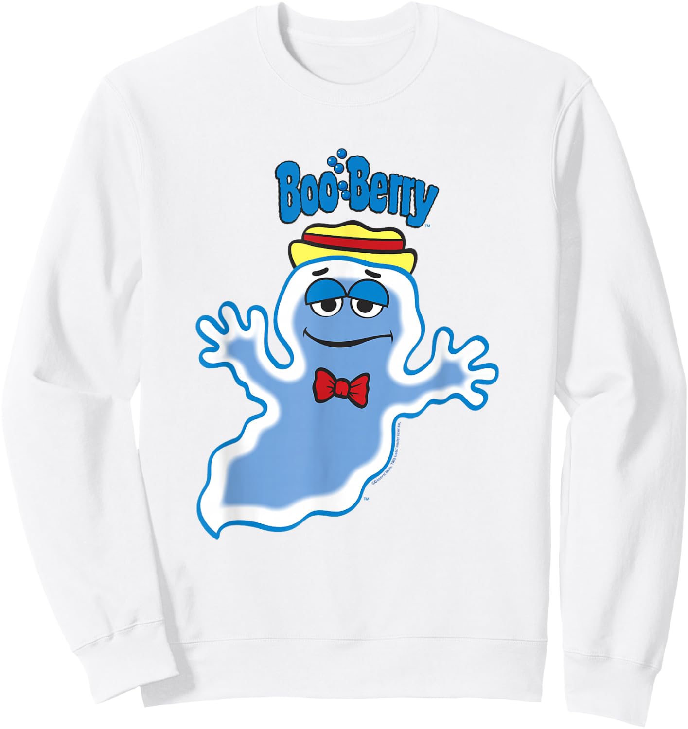 Boo Berry Iconic Blue Ghost Vintage Big Chest Portrait Sweatshirt - Sweatshirt | White