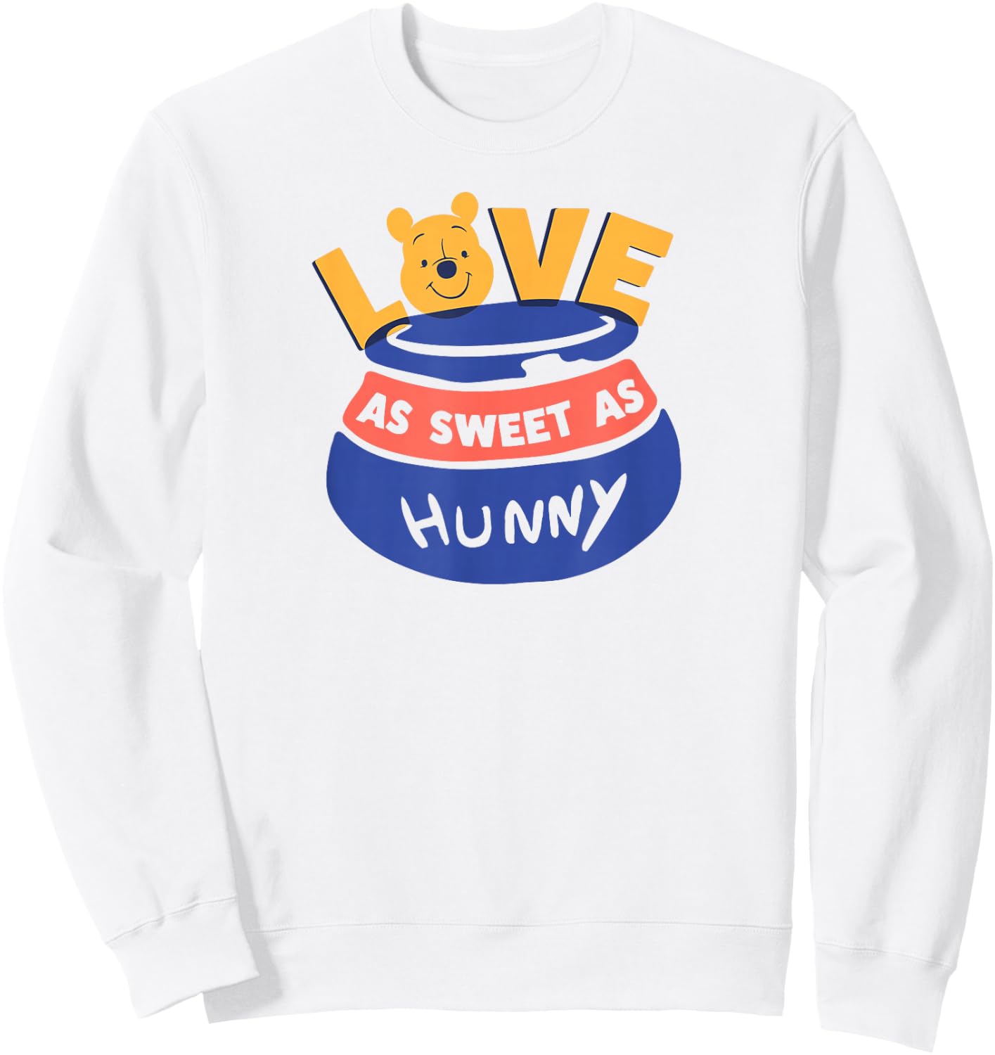 Amazon Essentials Winnie the Pooh Love As Sweet As Hunny Valentine's Day Sweatshirt - Sweatshirt | White