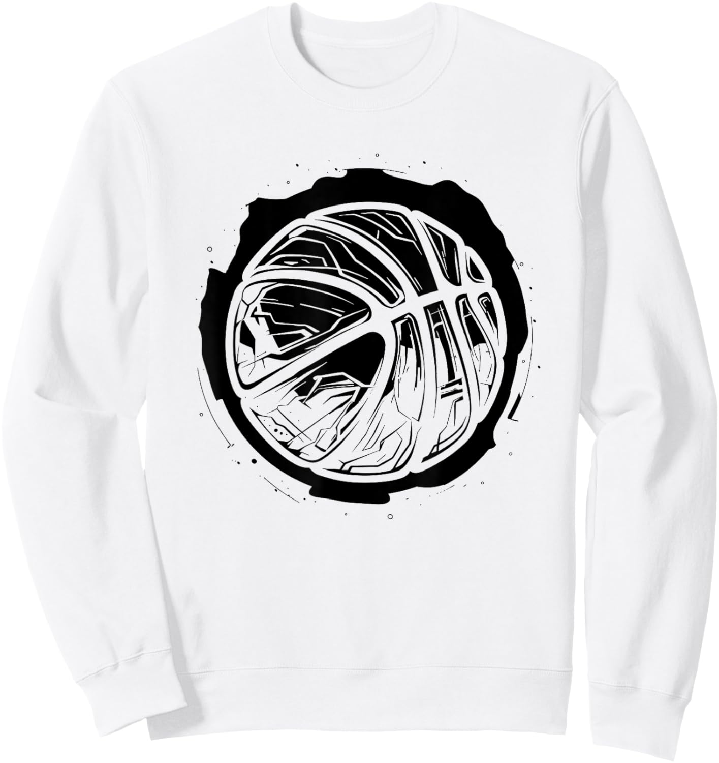 Basketball Ball Drawing Team Sport Sweatshirt - Sweatshirt | White