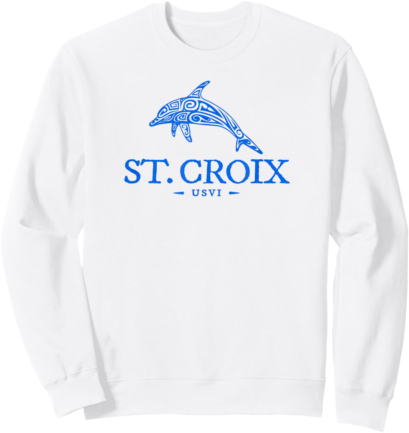 St Croix Dolphin Boys Girls Toddler Cruise Vacation Souvenir Sweatshirt - Sweatshirt | White