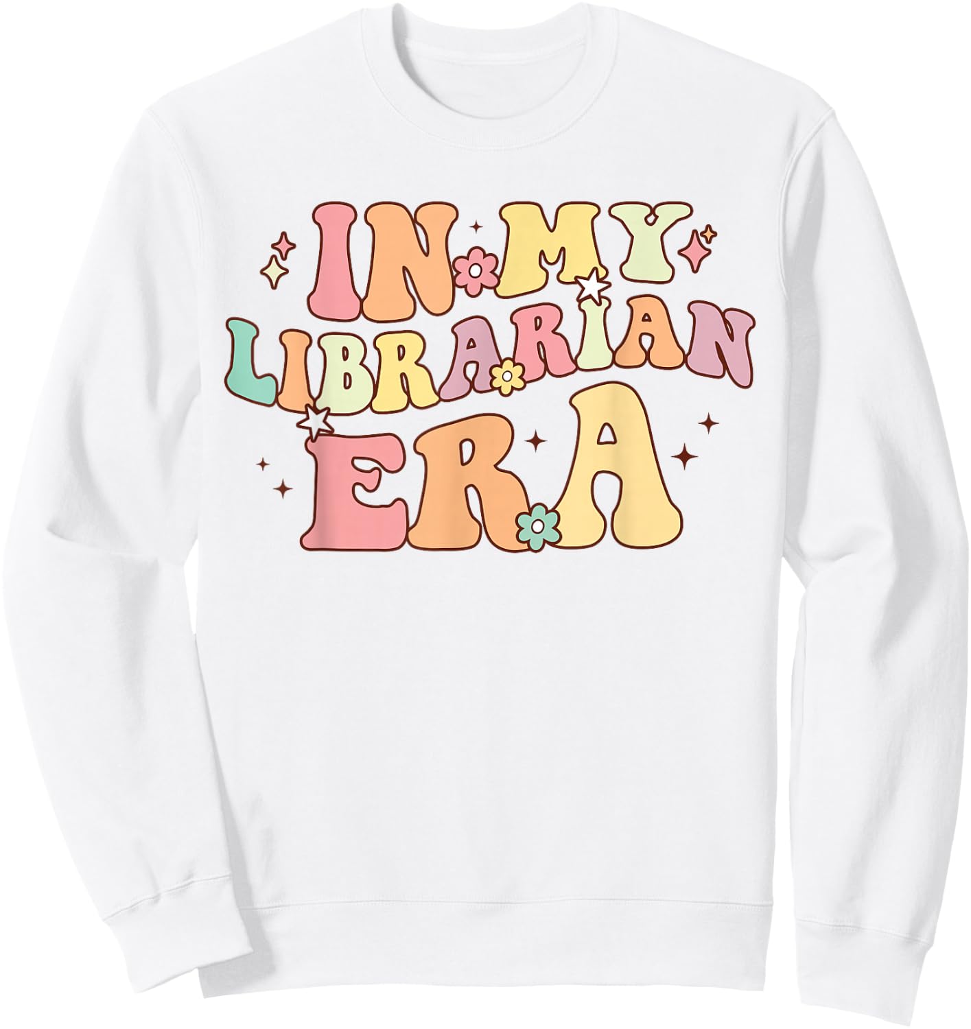in My Librarian Era Retro Back to School Bookworm Book Lover Sweatshirt - Sweatshirt | White