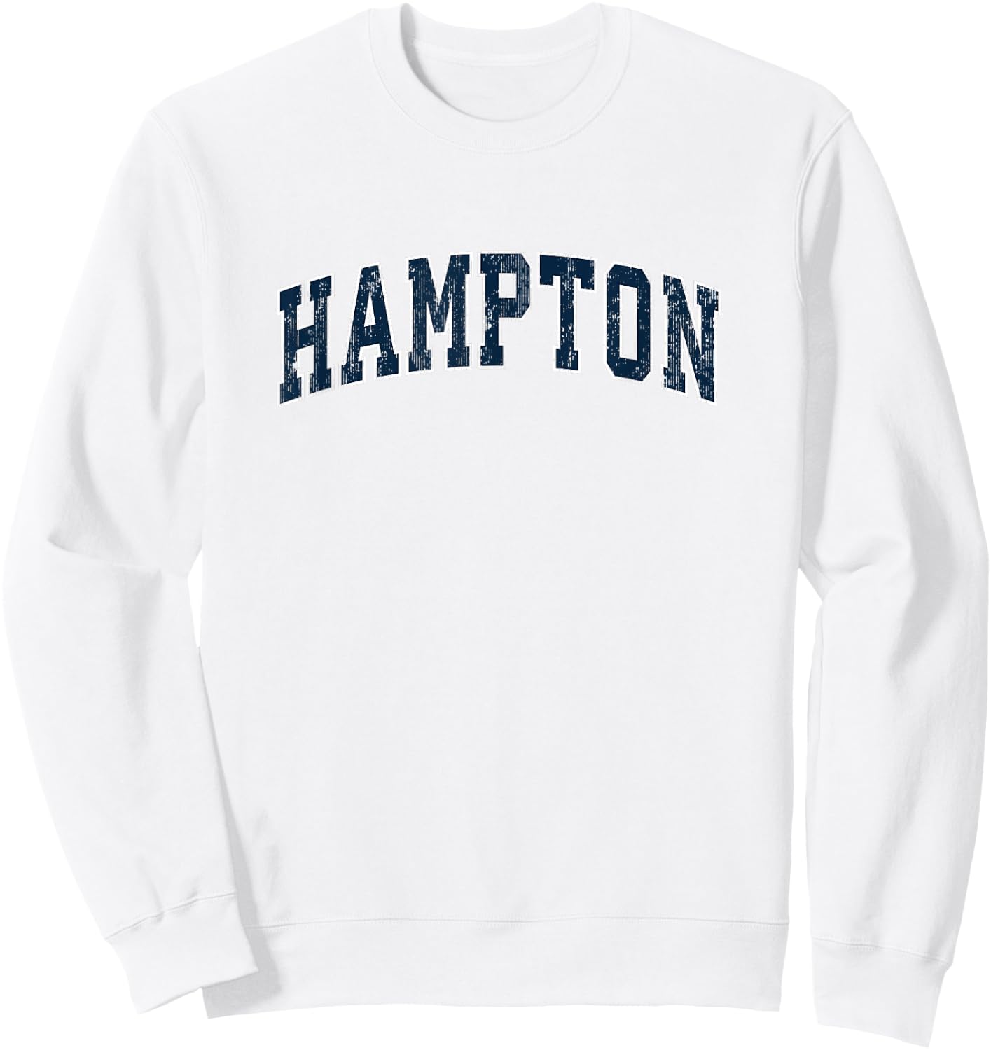 Hampton Virginia VA Vintage Sports Design Navy Design Sweatshirt - Sweatshirt | White