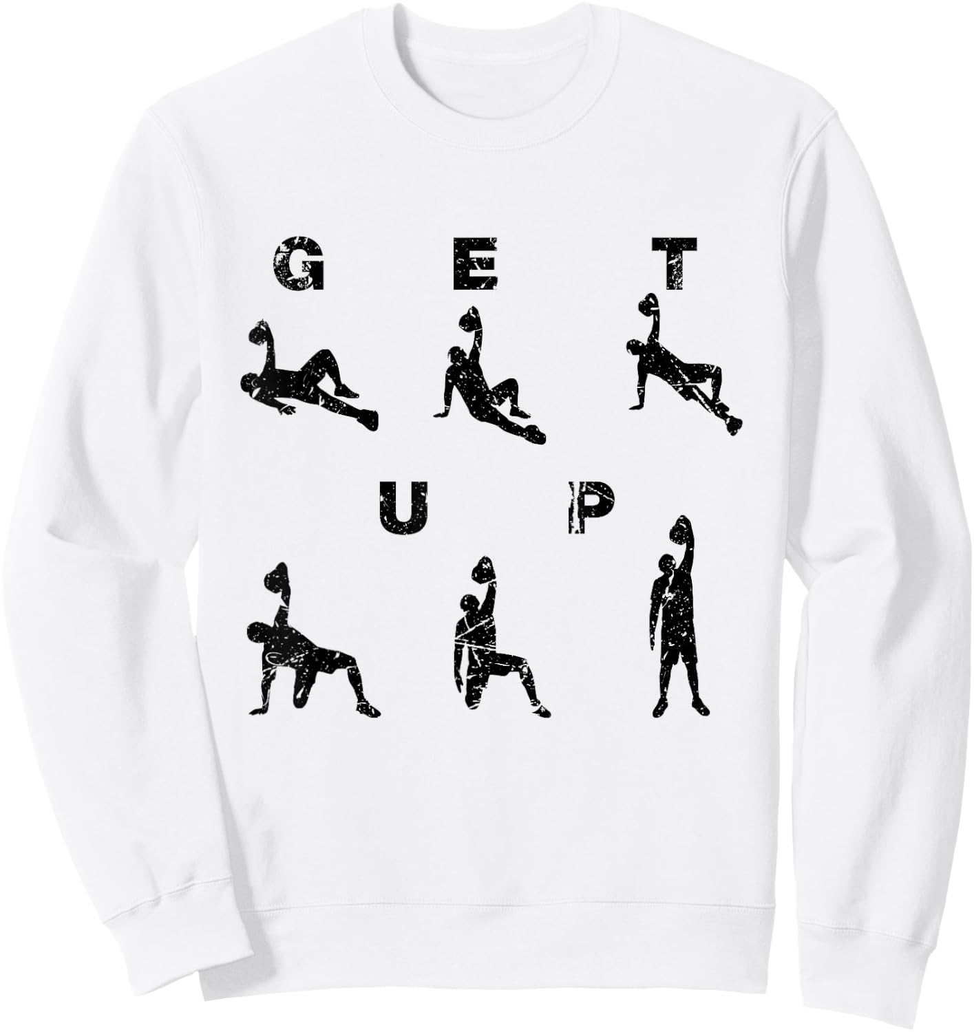 Kettlebell Workout Turkish Get Up Training Gym Fitness Sweatshirt - Sweatshirt | White