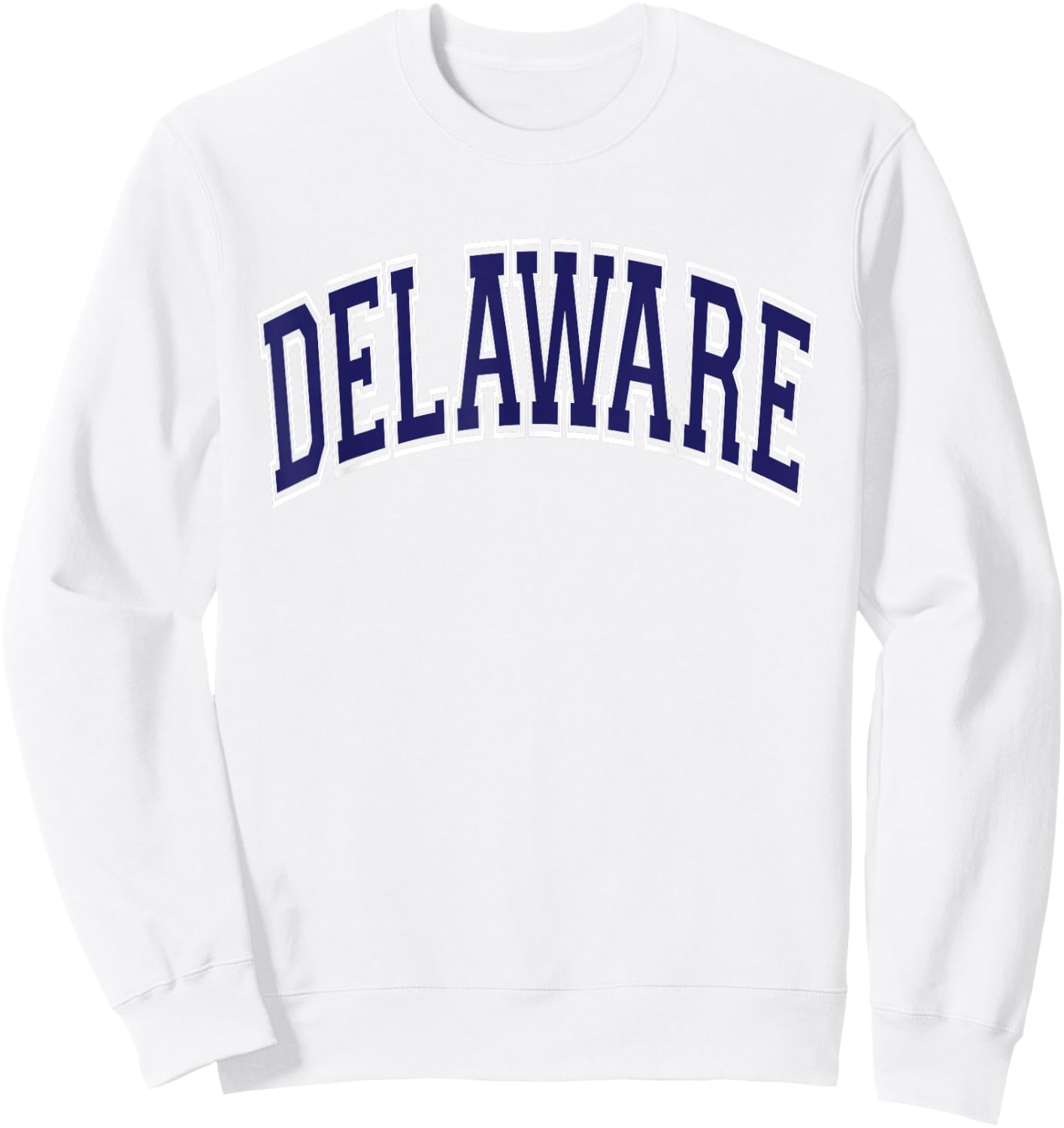 Delaware Arched Dark Blue Text Sweatshirt - Sweatshirt | White