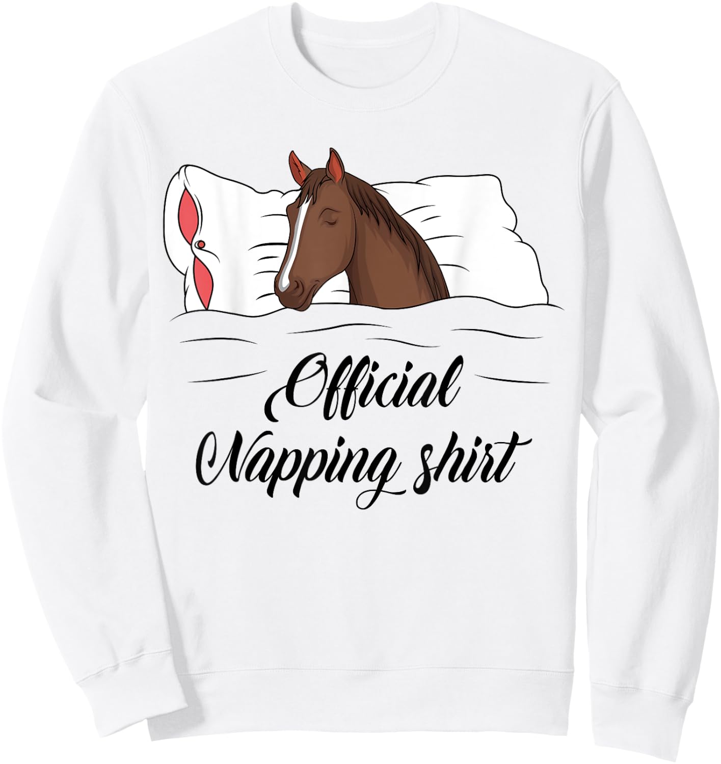Sleeping Horse Lover Pyjamas Official Napping Sweatshirt - Sweatshirt | White