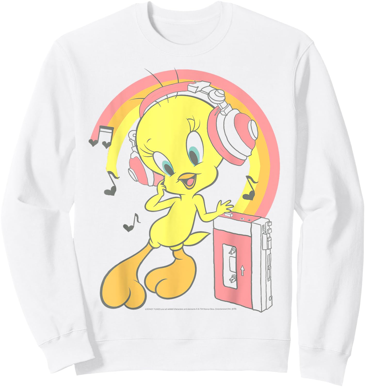 Looney Tunes Tweety Bird Music Rainbow Sweatshirt - Sweatshirt | White
