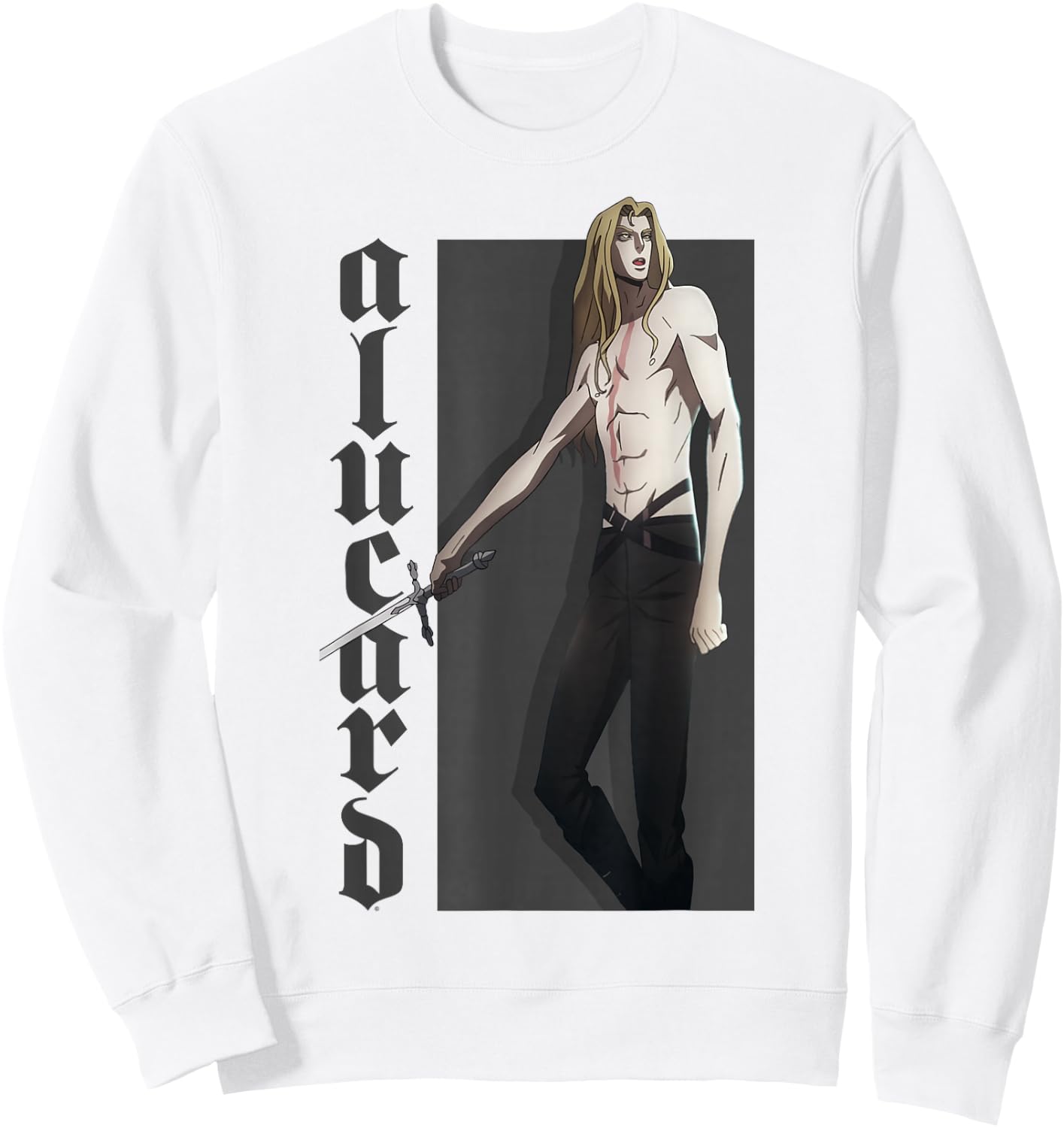 Netflix Castlevania Alucard Character Portrait Sweatshirt - Sweatshirt | White
