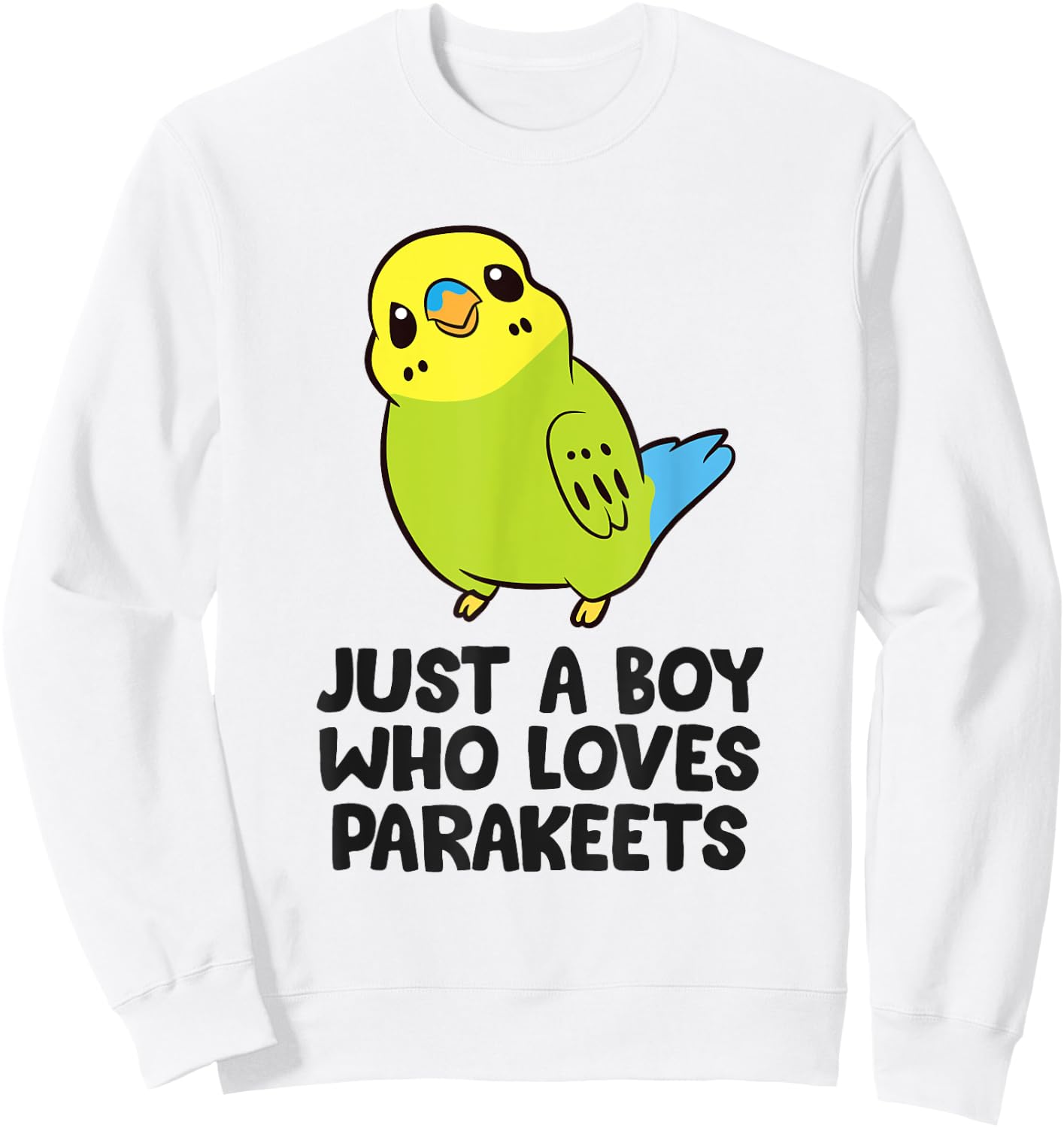 Parakeet Boy Just a Boy Who Loves Parakeets Sweatshirt - Sweatshirt | White